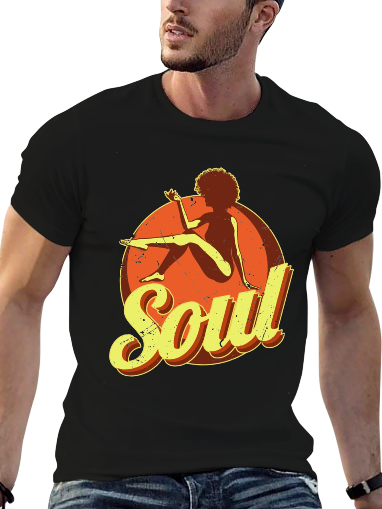 Soul Graphic T-Shirt - Retro Style Black Tee