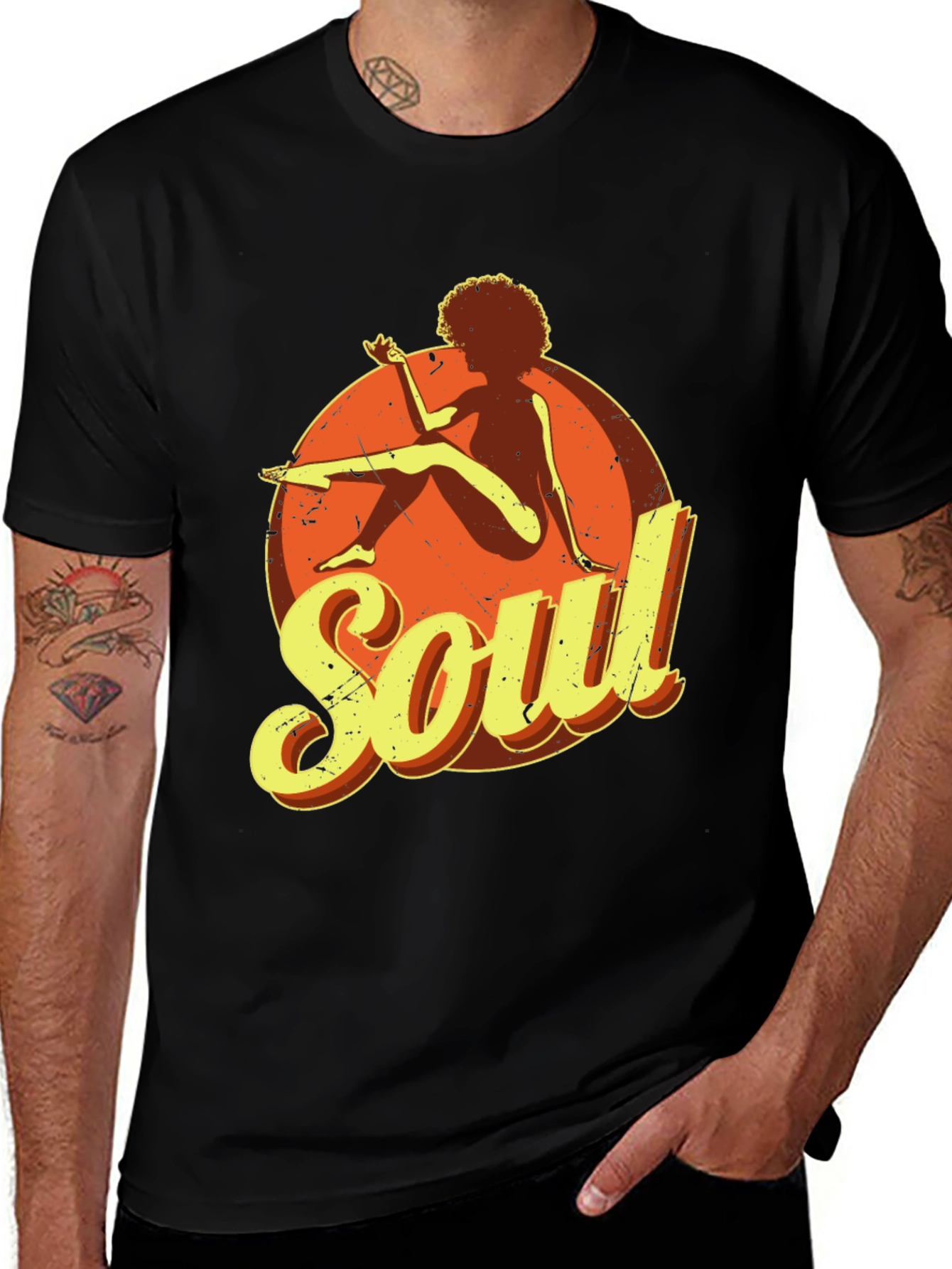 Soul Graphic T-Shirt - Retro Style Black Tee