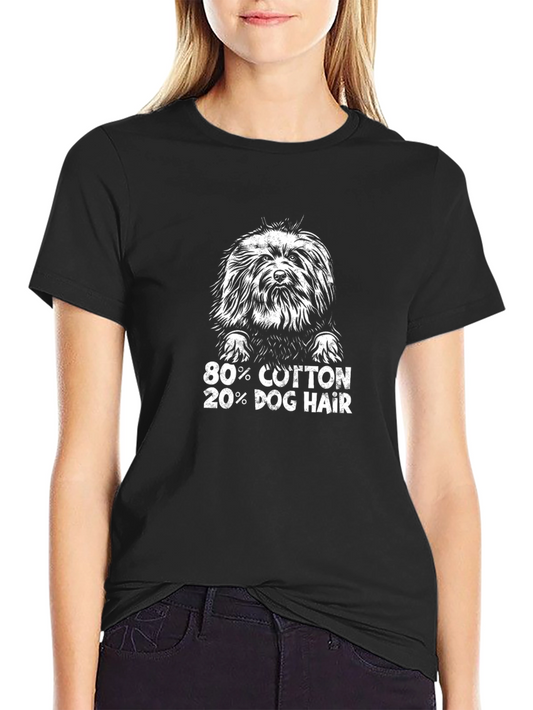 80% Cotton 20% Dog Hair Black T-Shirt