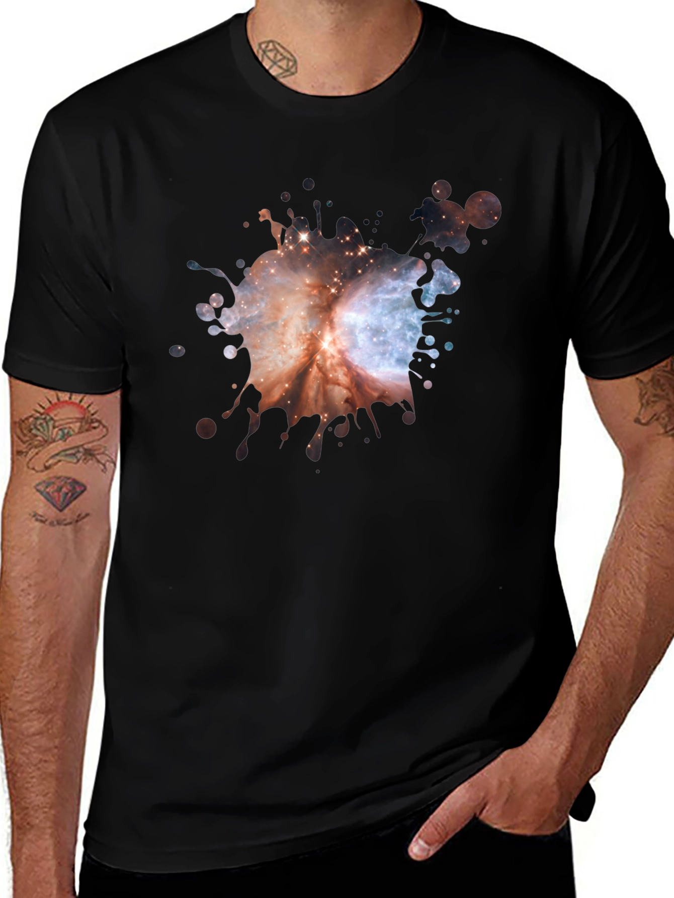 Galaxy Splash Black T-Shirt