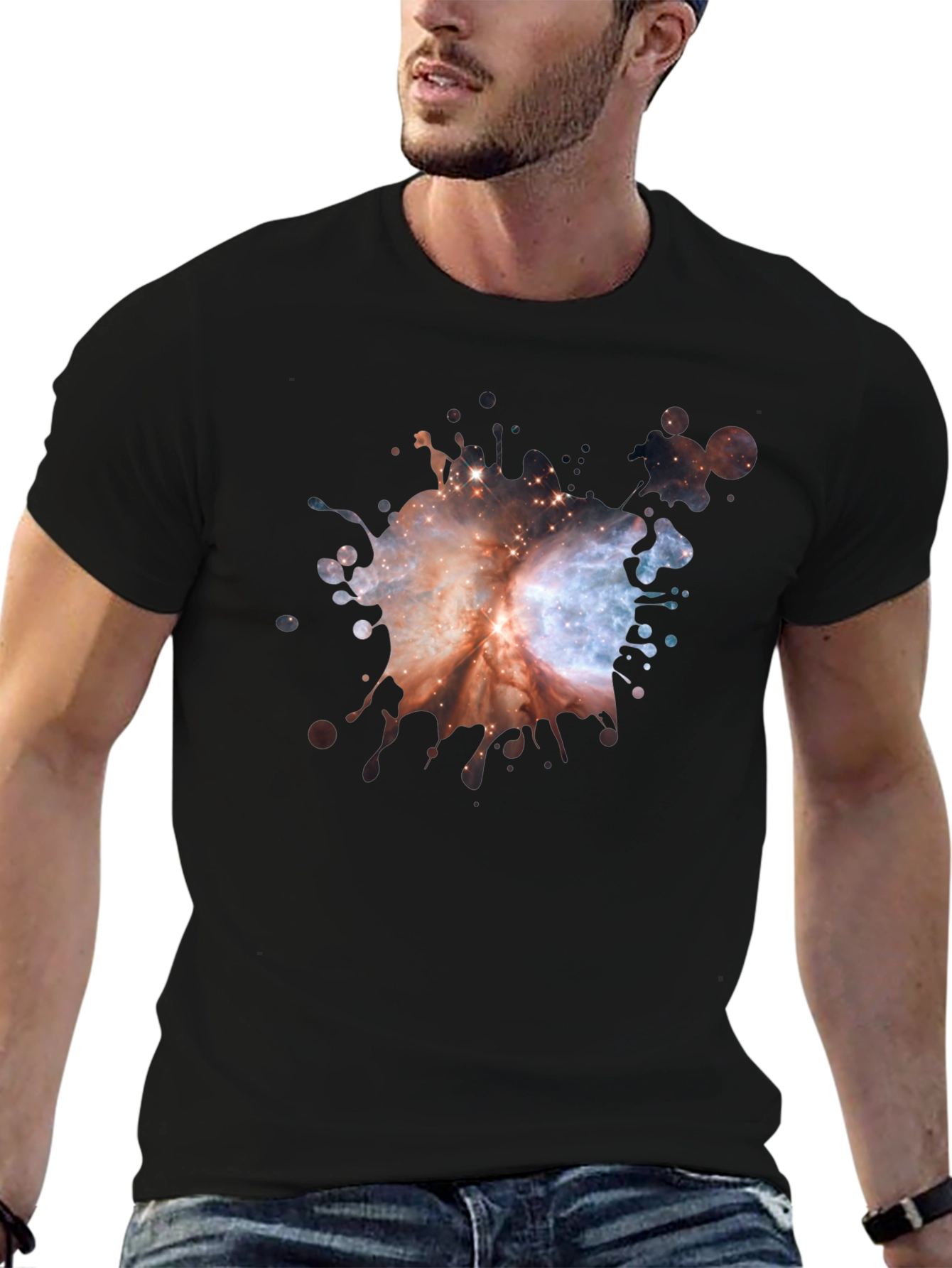 Galaxy Splash Black T-Shirt