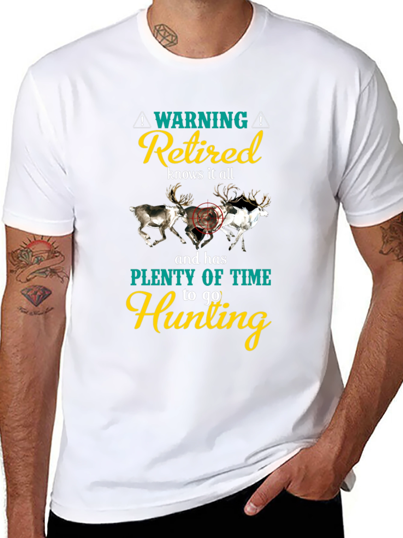 Retired Hunting T-Shirt: Warning Knows It All
