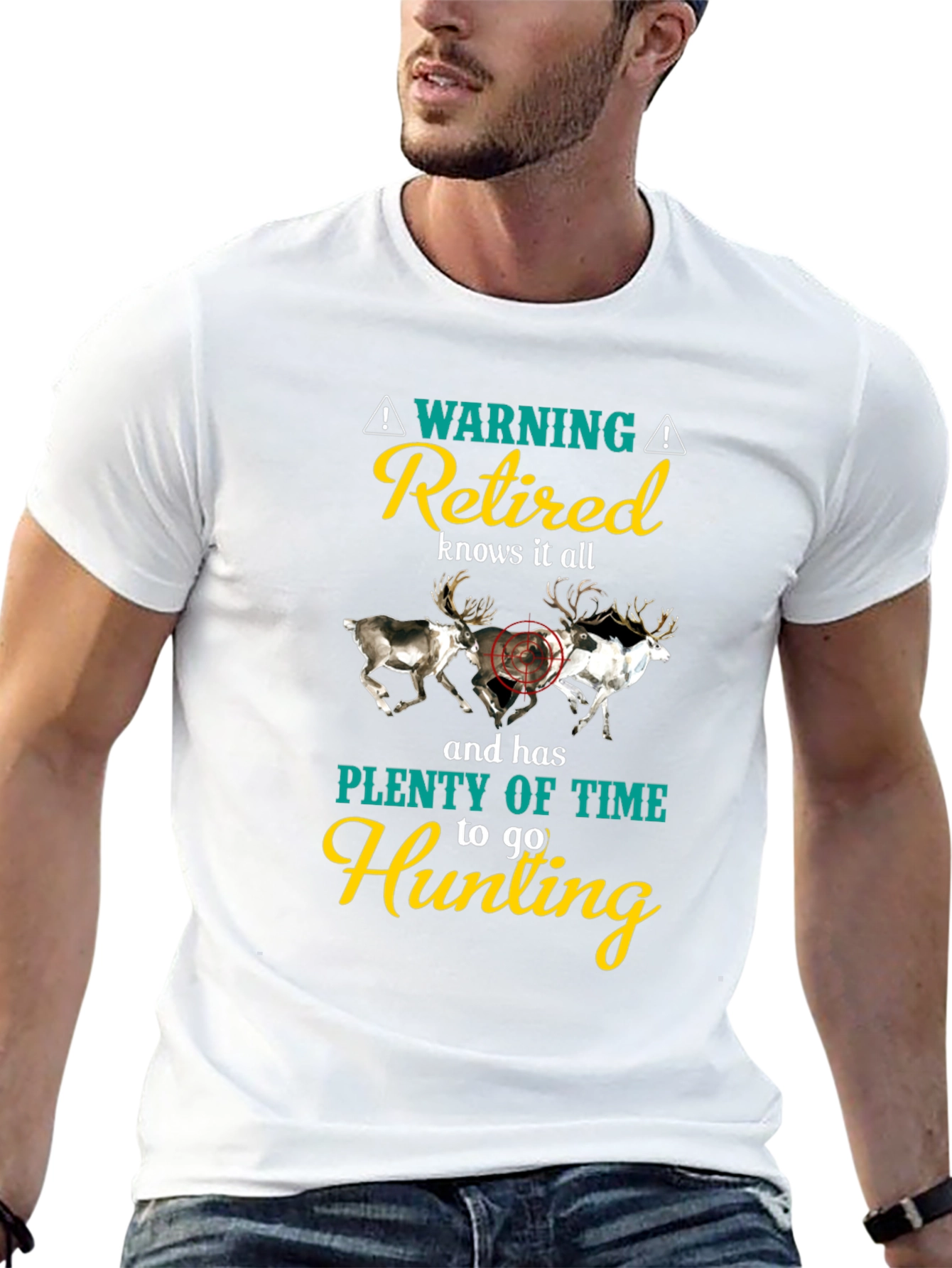 Retired Hunting T-Shirt: Warning Knows It All