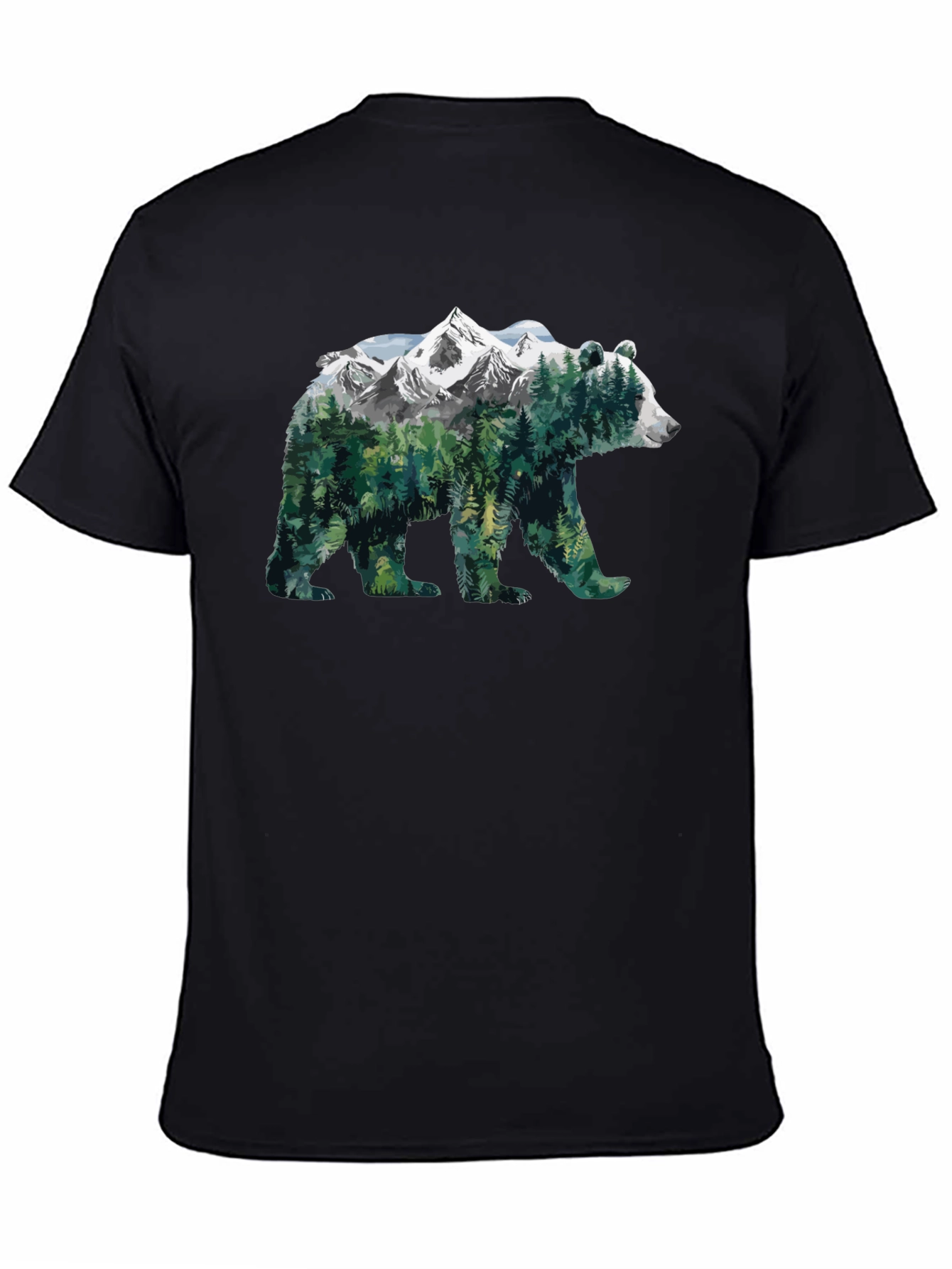 Nature Bear Graphic Tee - Mens Black T-Shirt