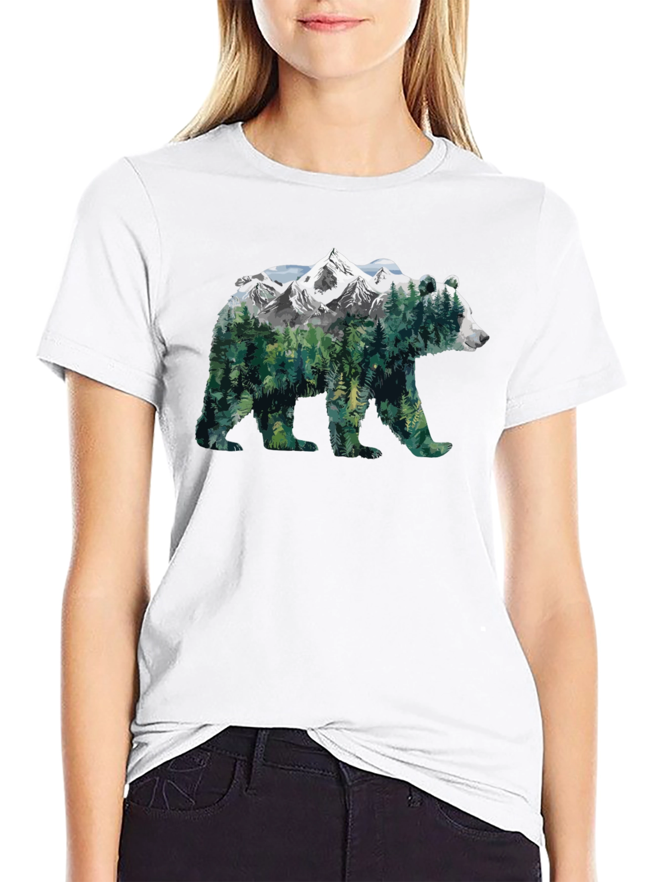 Nature Bear Graphic Tee - Mens Black T-Shirt