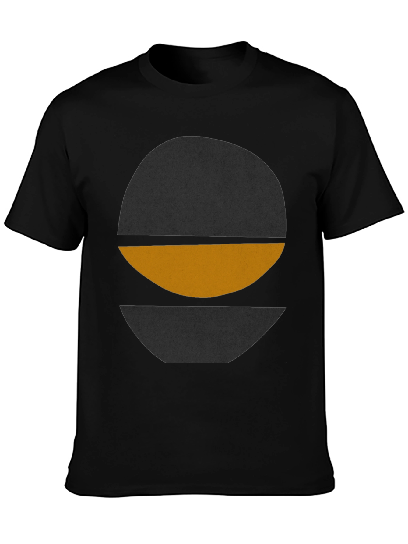 Modern Graphic Tee - Abstract Circle Design - Black