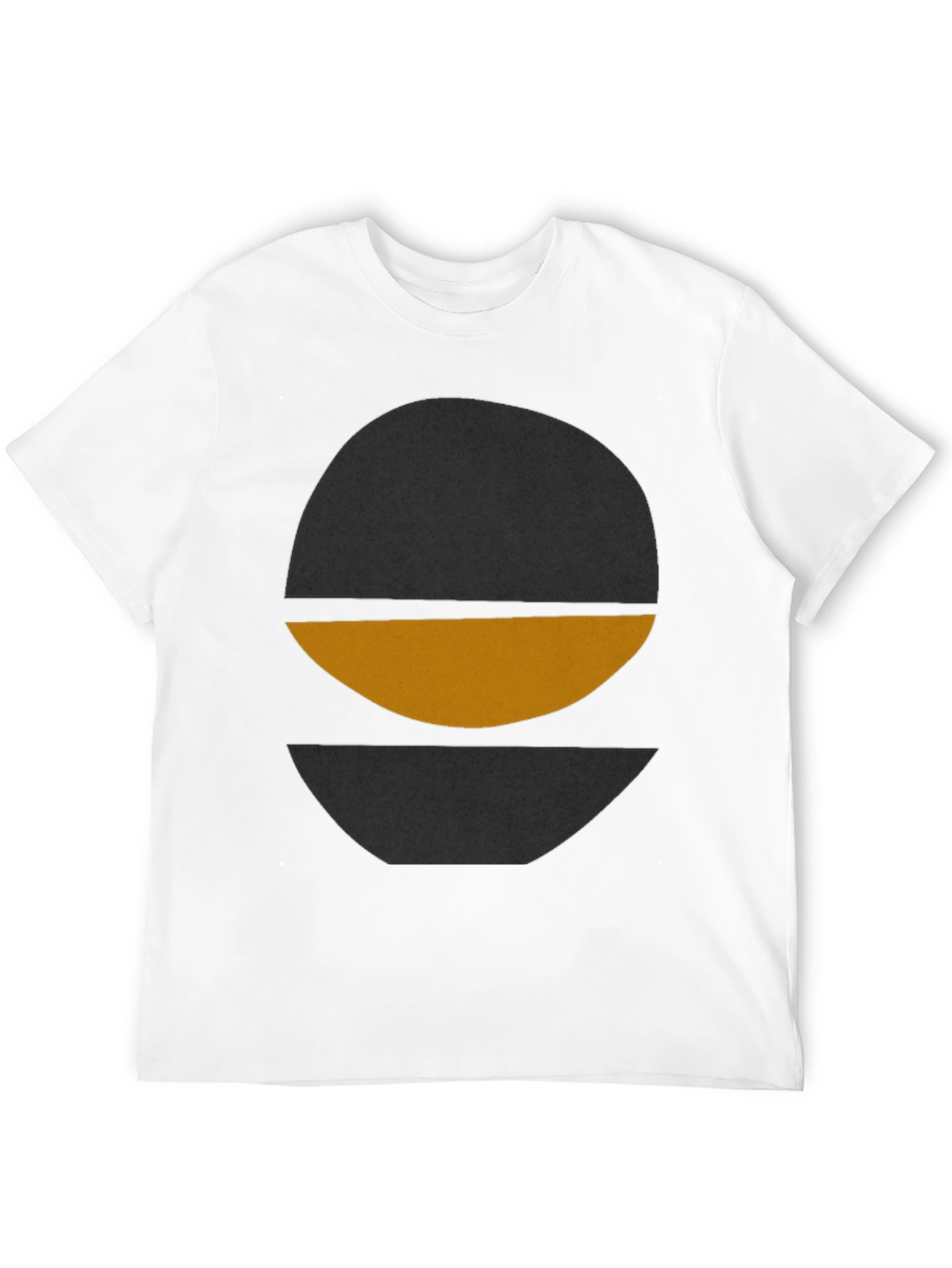 Modern Graphic Tee - Abstract Circle Design - Black