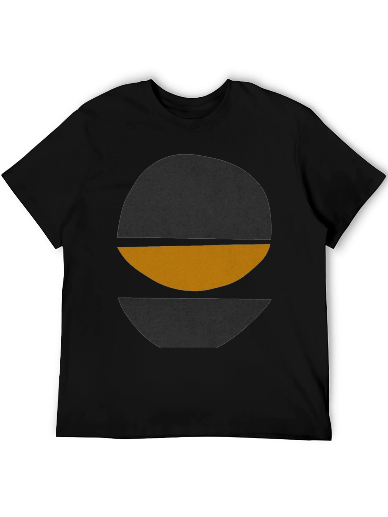Modern Graphic Tee - Abstract Circle Design - Black