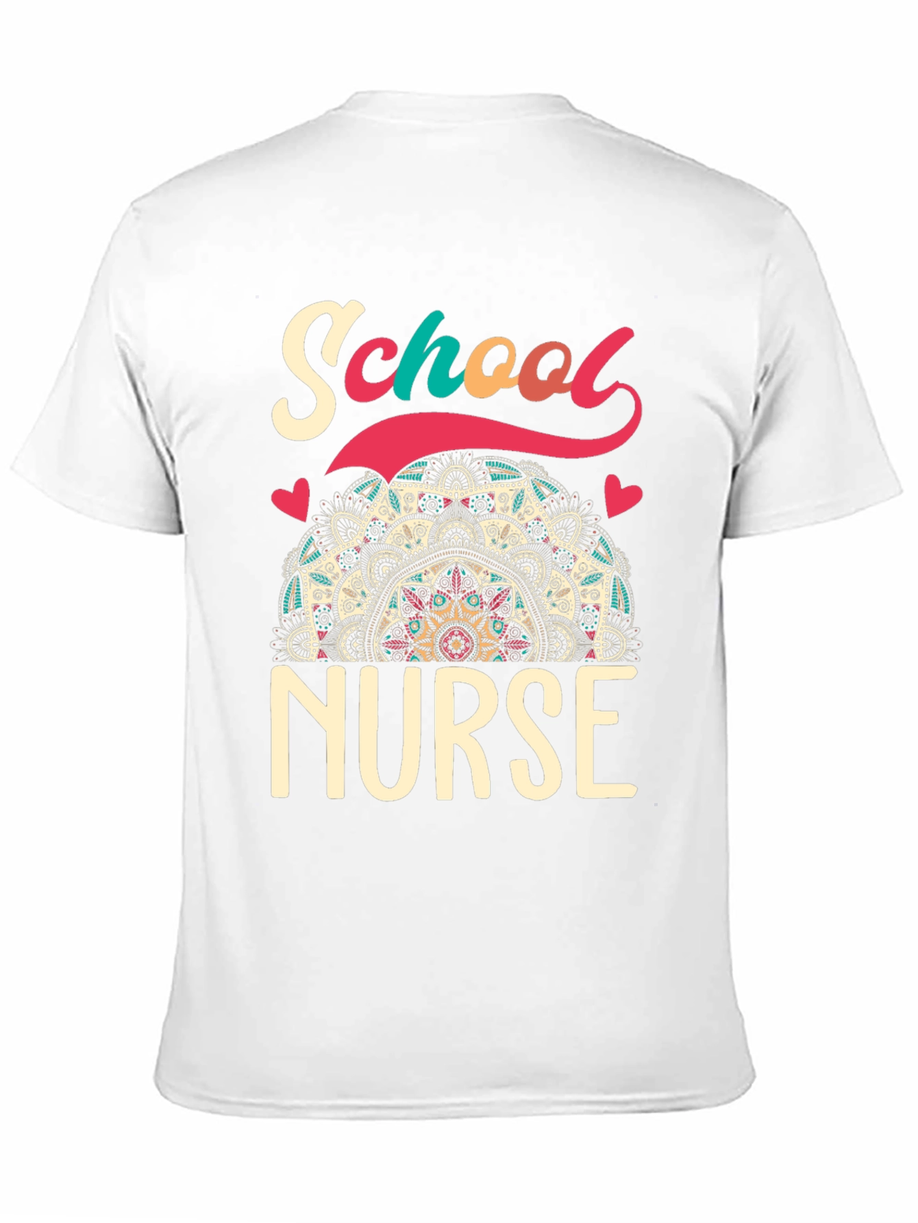 School Nurse T-Shirt - Mandala Design