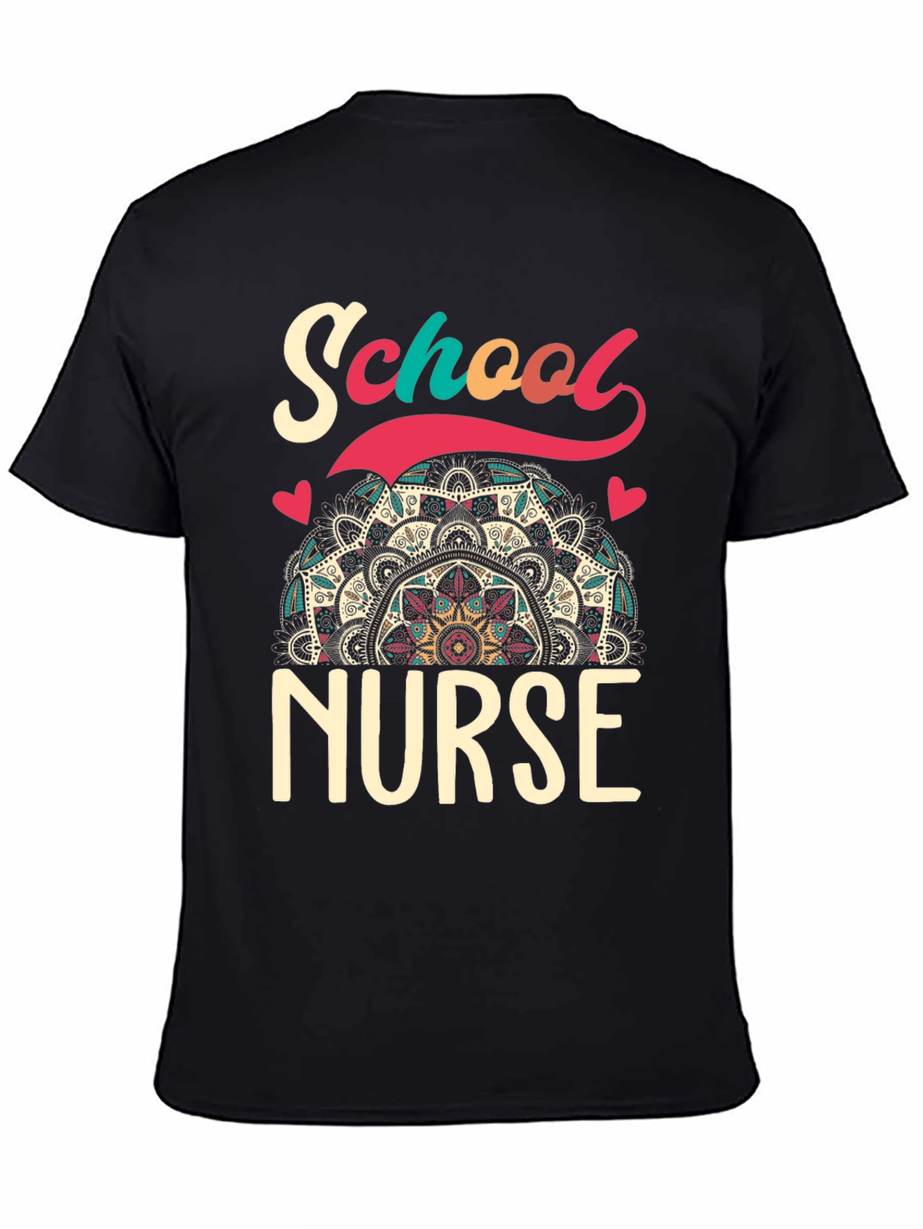 School Nurse T-Shirt - Mandala Design