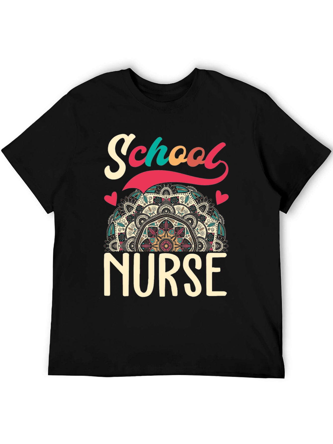 School Nurse T-Shirt - Mandala Design
