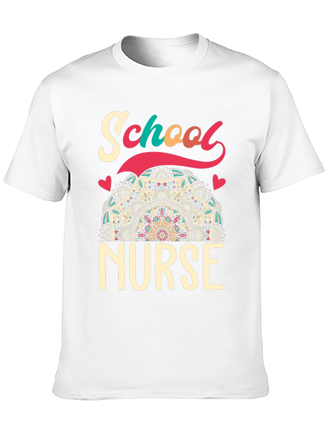 School Nurse T-Shirt - Mandala Design