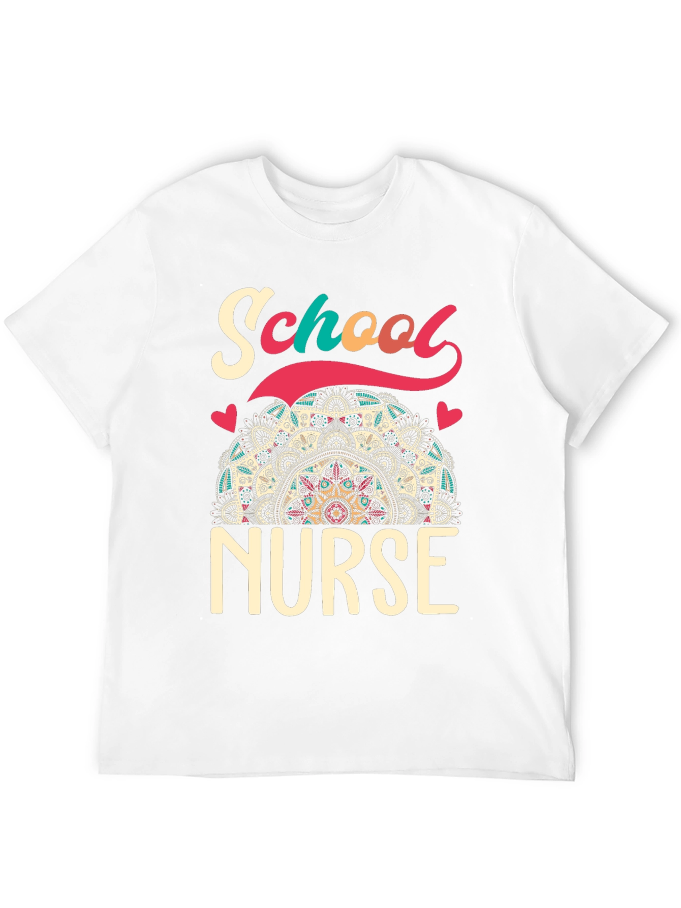 School Nurse T-Shirt - Mandala Design