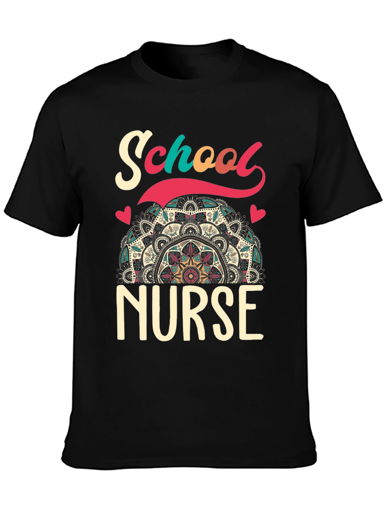 School Nurse T-Shirt - Mandala Design