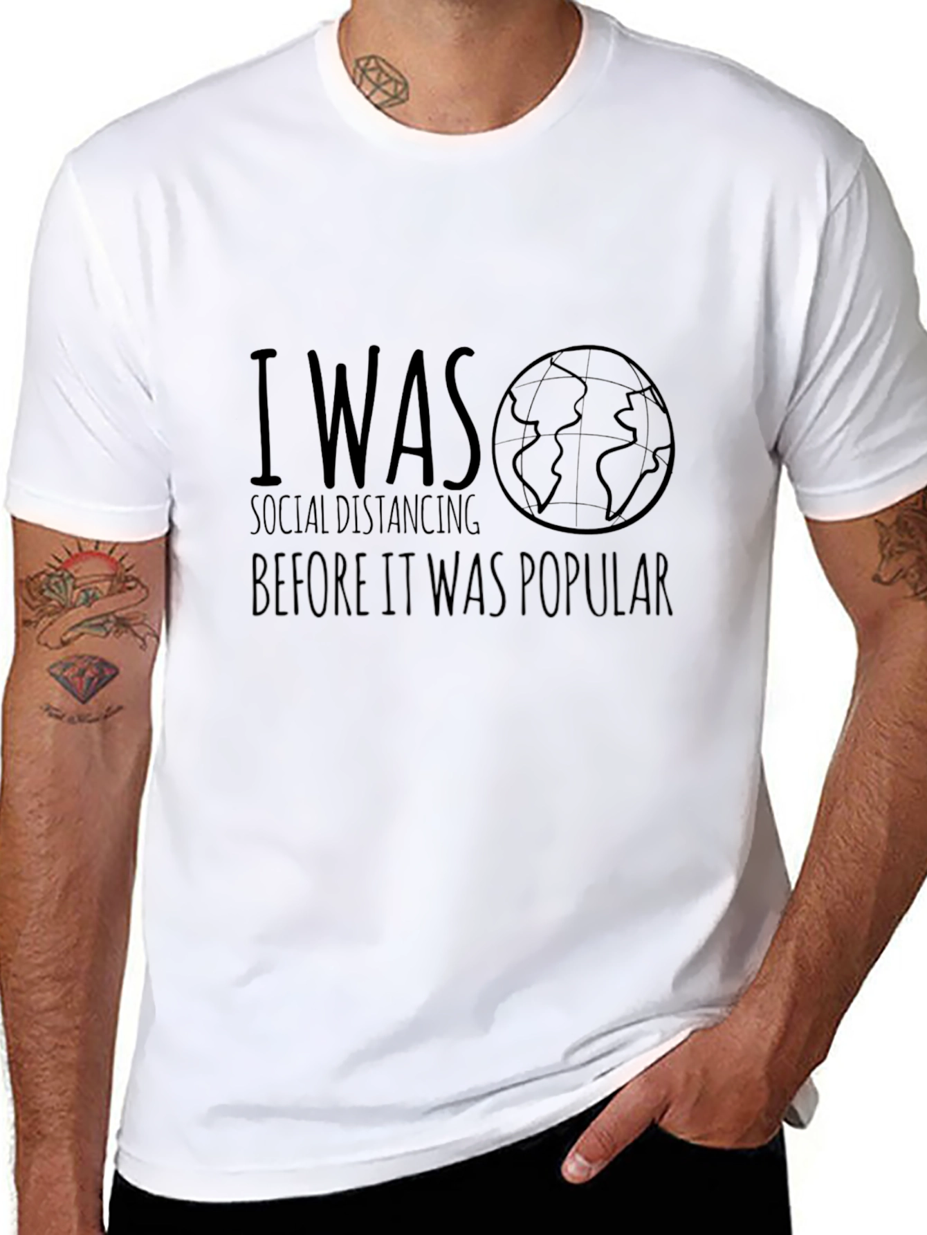 Social Distancing T-Shirt - Black Graphic Tee
