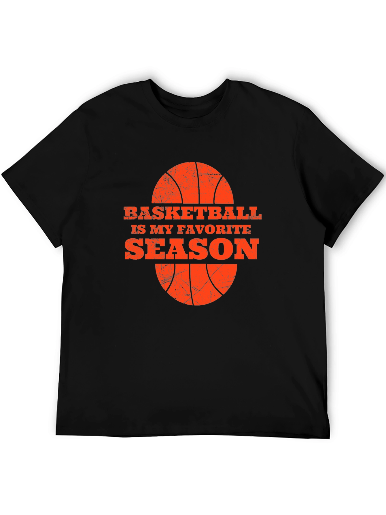 Basketball Season Favorite Tee - Black Graphic T-Shirt