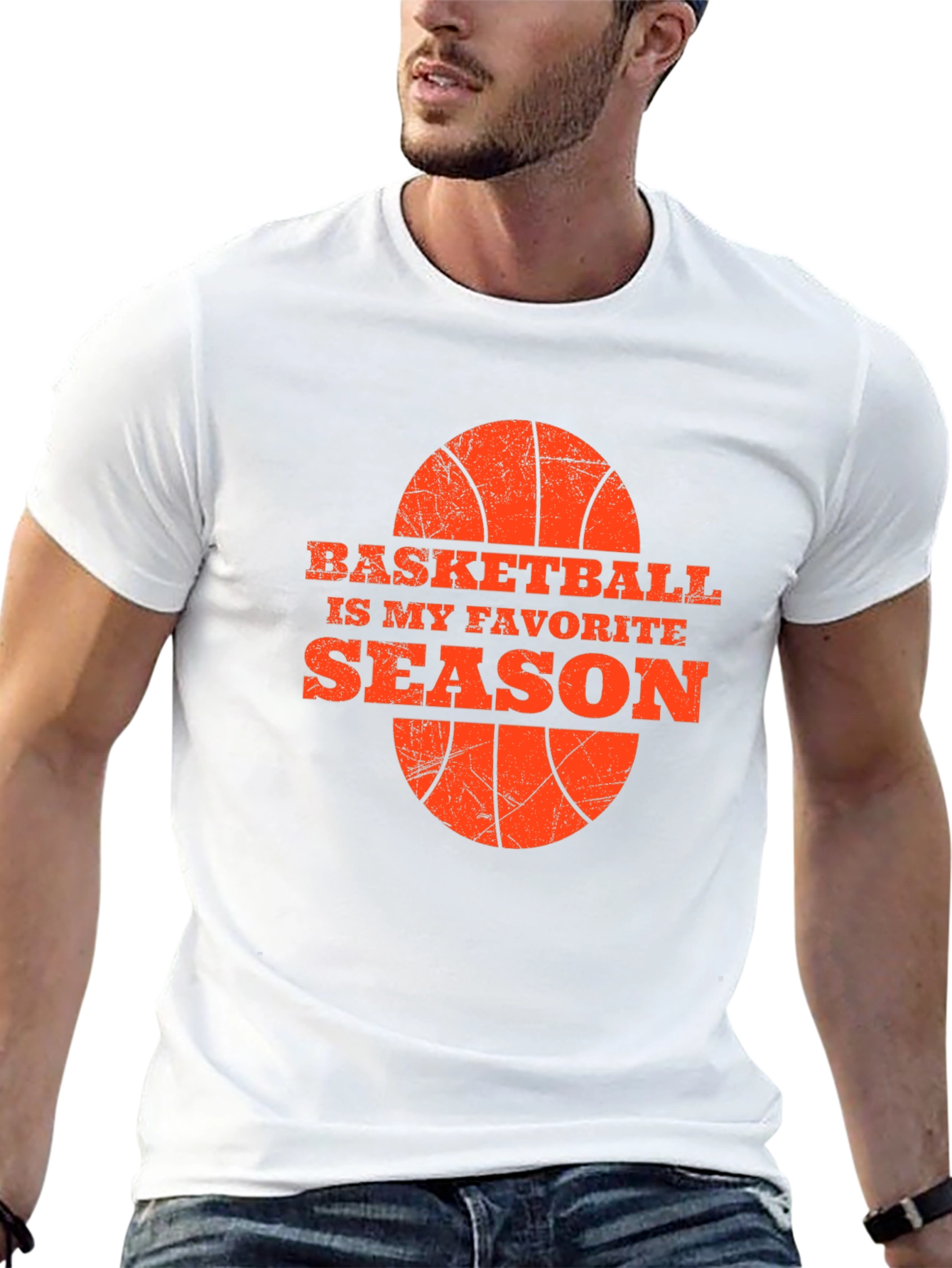 Basketball Season Favorite Tee - Black Graphic T-Shirt