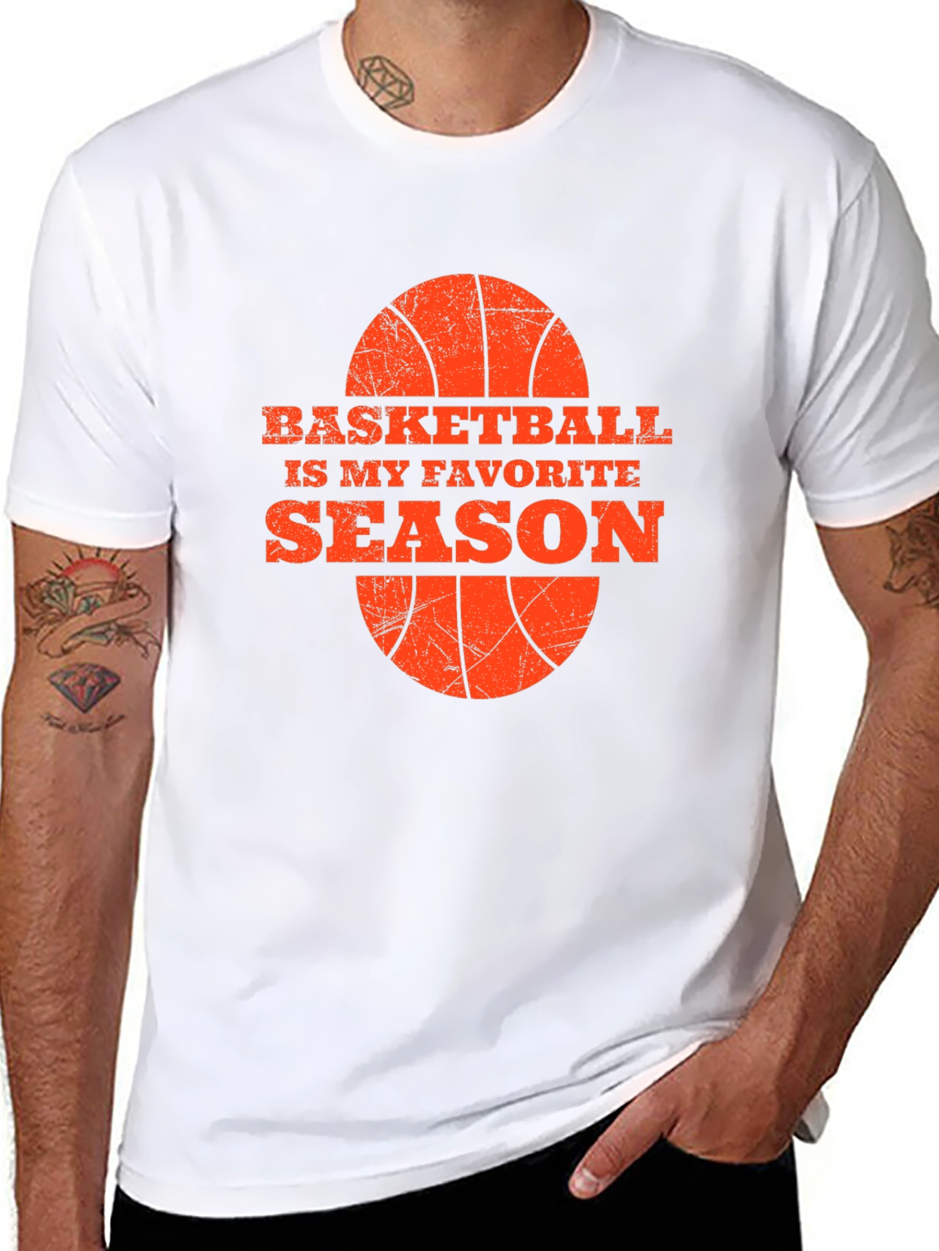 Basketball Season Favorite Tee - Black Graphic T-Shirt