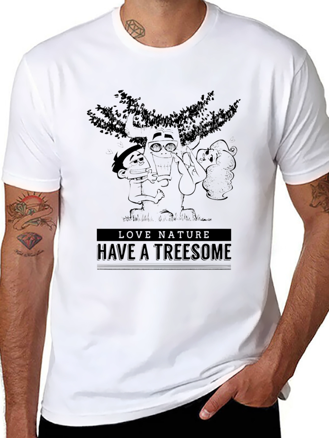 Love Nature T-Shirt: Funny Treesome Tee