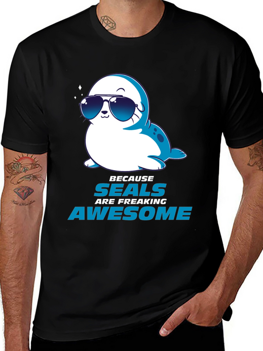 Cool Seal Graphic Tee - Seals Are Freaking Awesome T-Shirt
