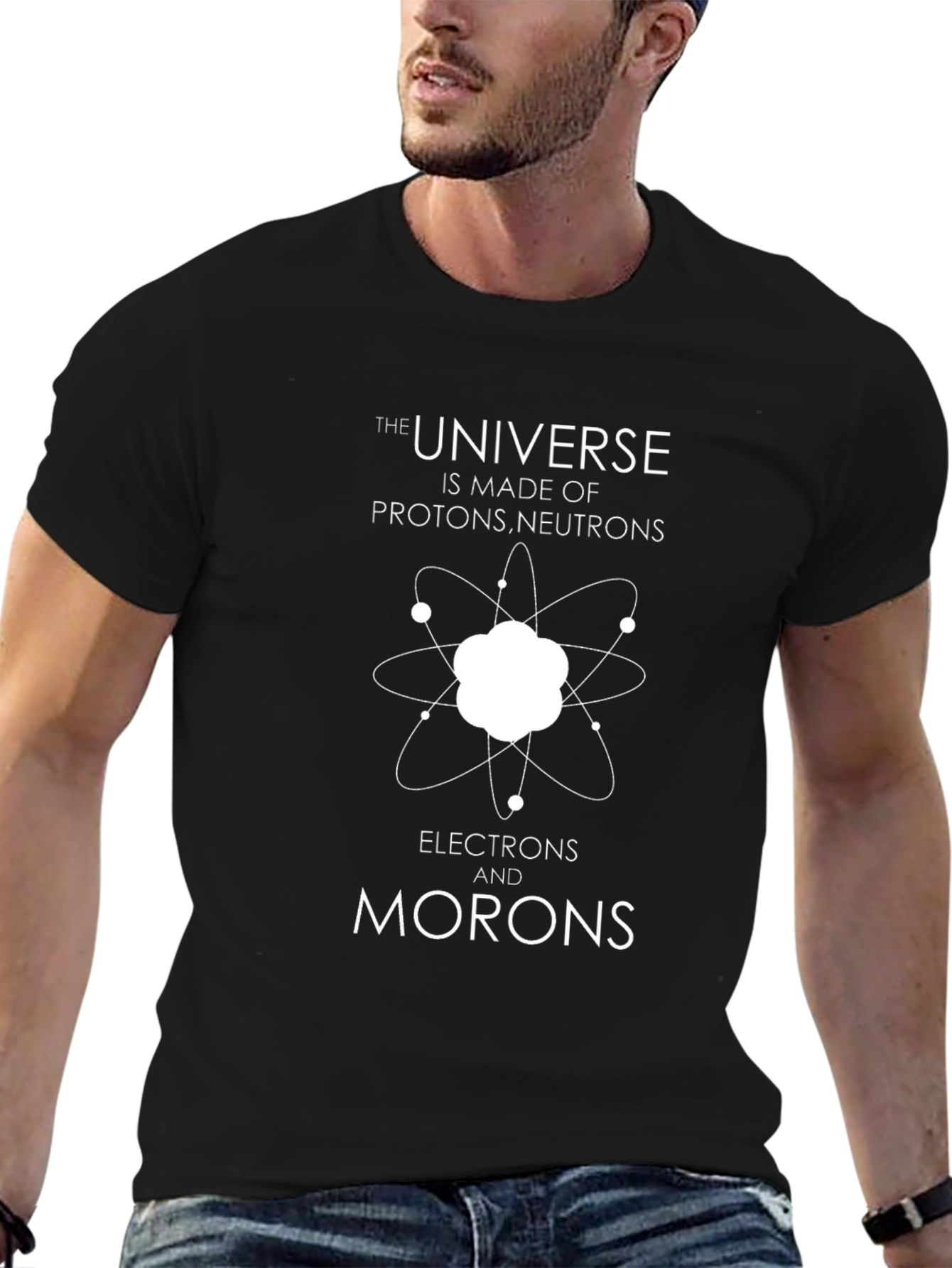 Funny Science T-Shirt - Universe Made of Morons