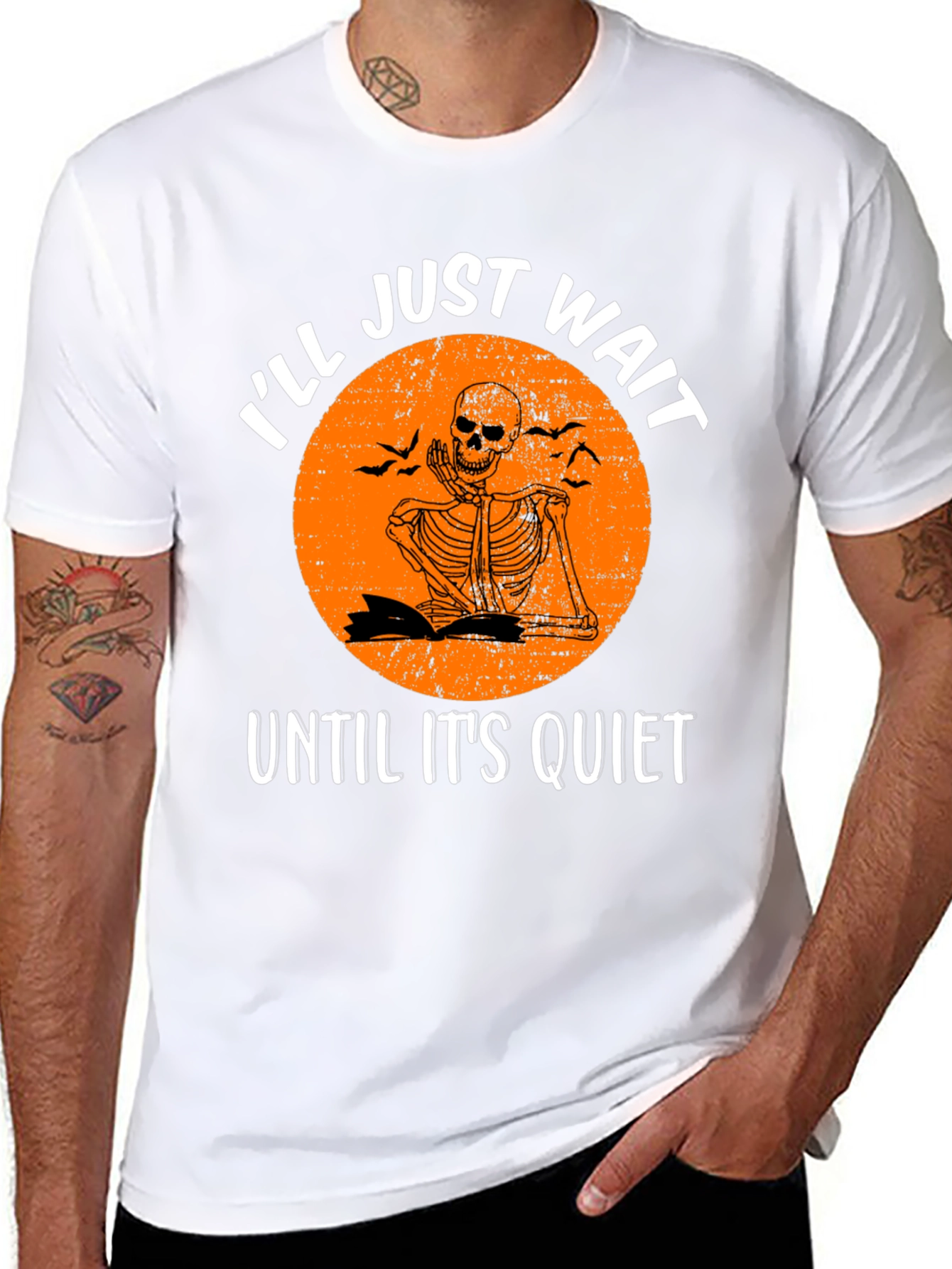 Ill Just Wait Until Its Quiet Skeleton Graphic Tee