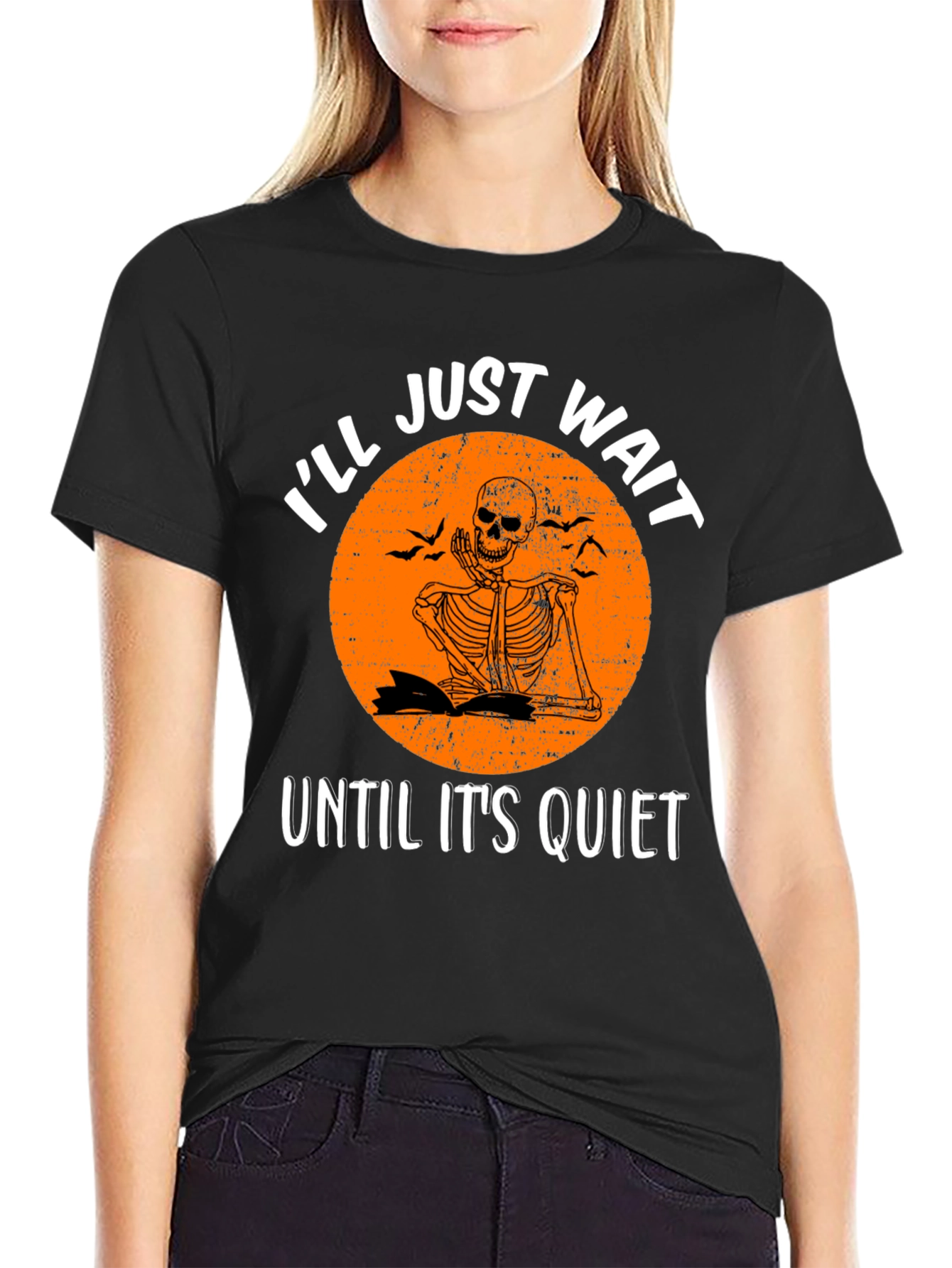 Ill Just Wait Until Its Quiet Skeleton Graphic Tee