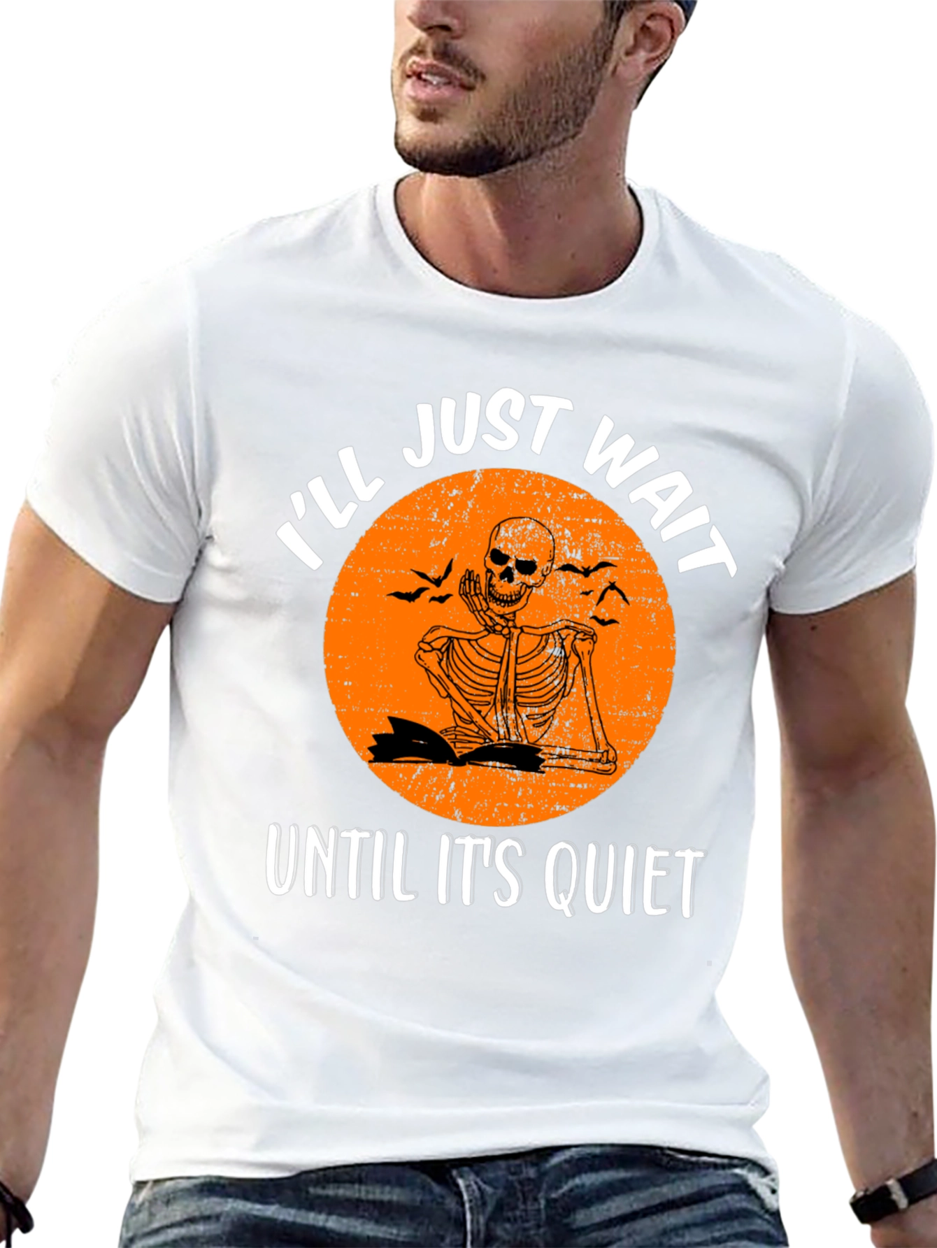 Ill Just Wait Until Its Quiet Skeleton Graphic Tee