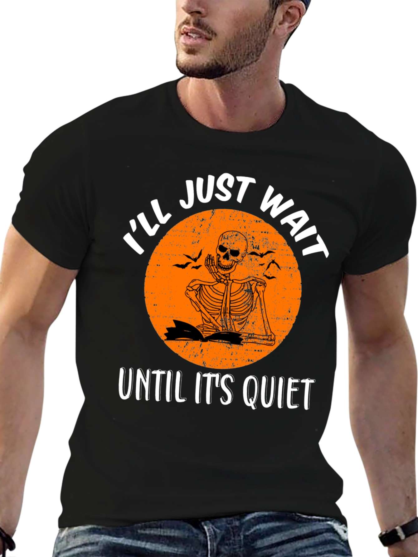 Ill Just Wait Until Its Quiet Skeleton Graphic Tee