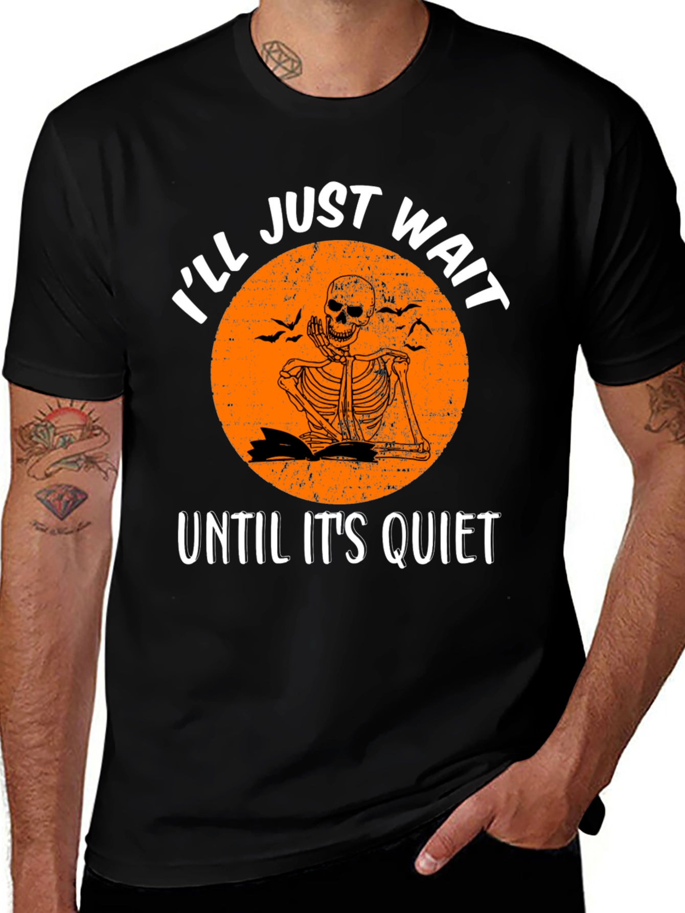 Ill Just Wait Until Its Quiet Skeleton Graphic Tee