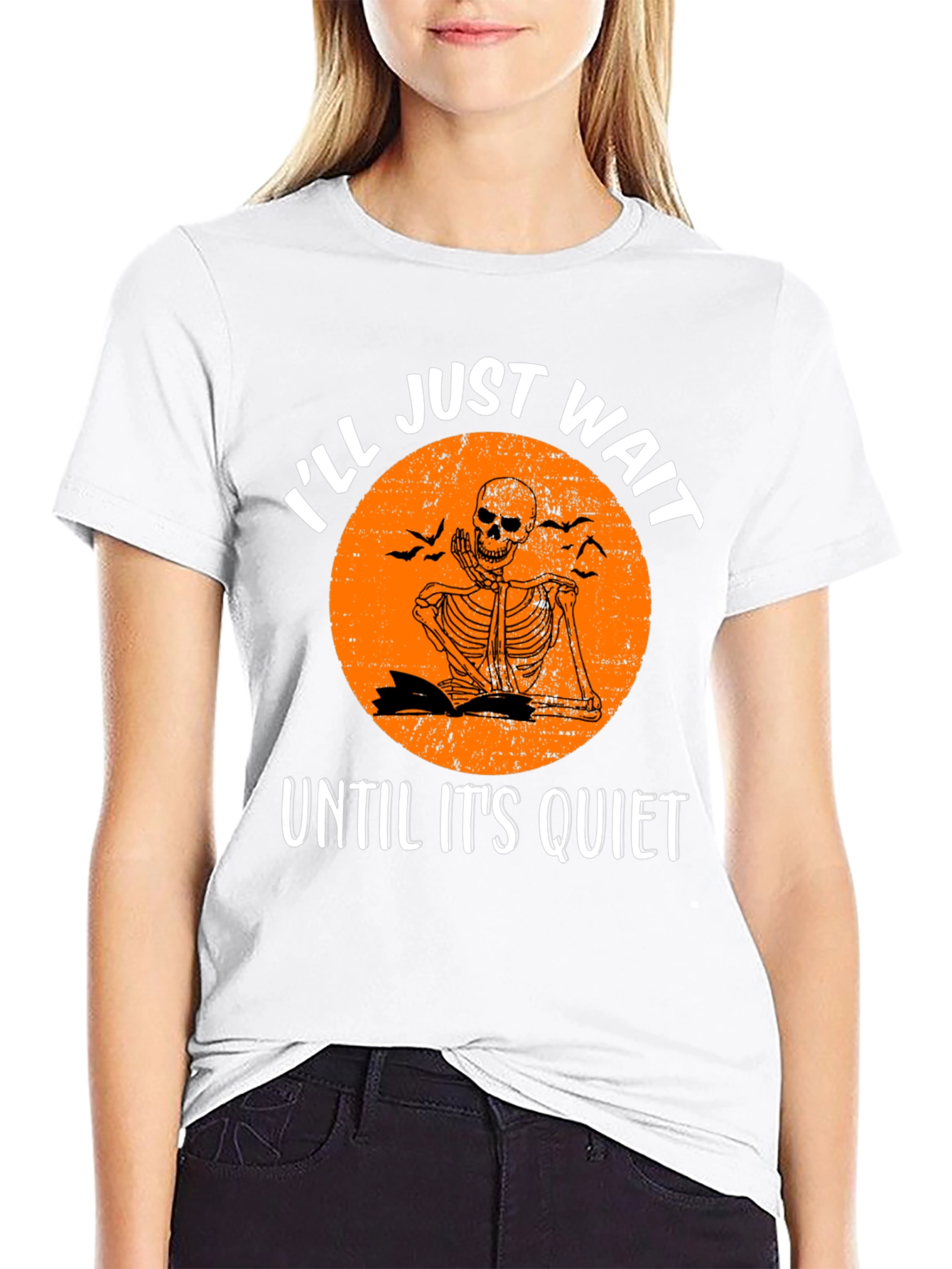 Ill Just Wait Until Its Quiet Skeleton Graphic Tee