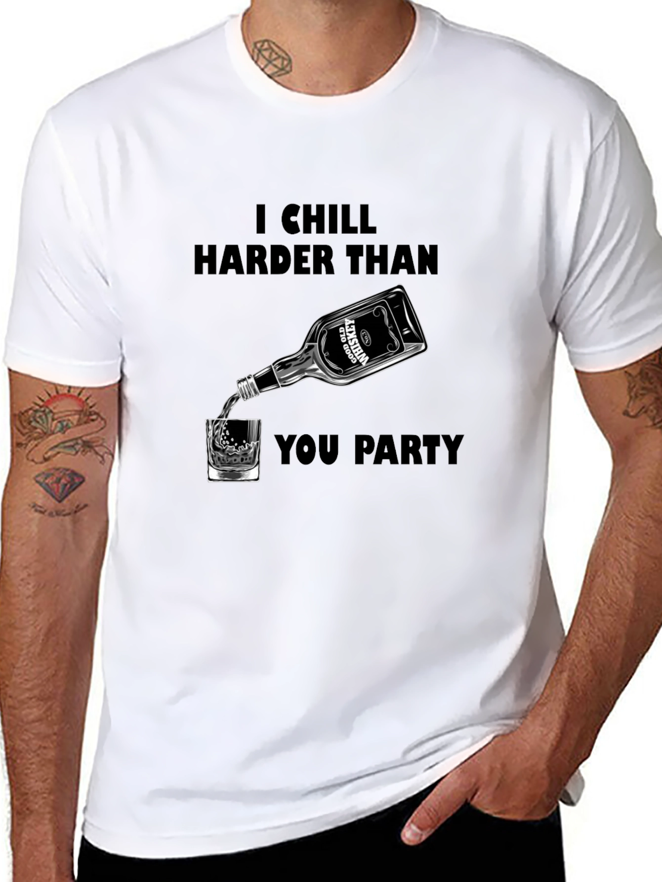 Chill Harder Whiskey Graphic Tee