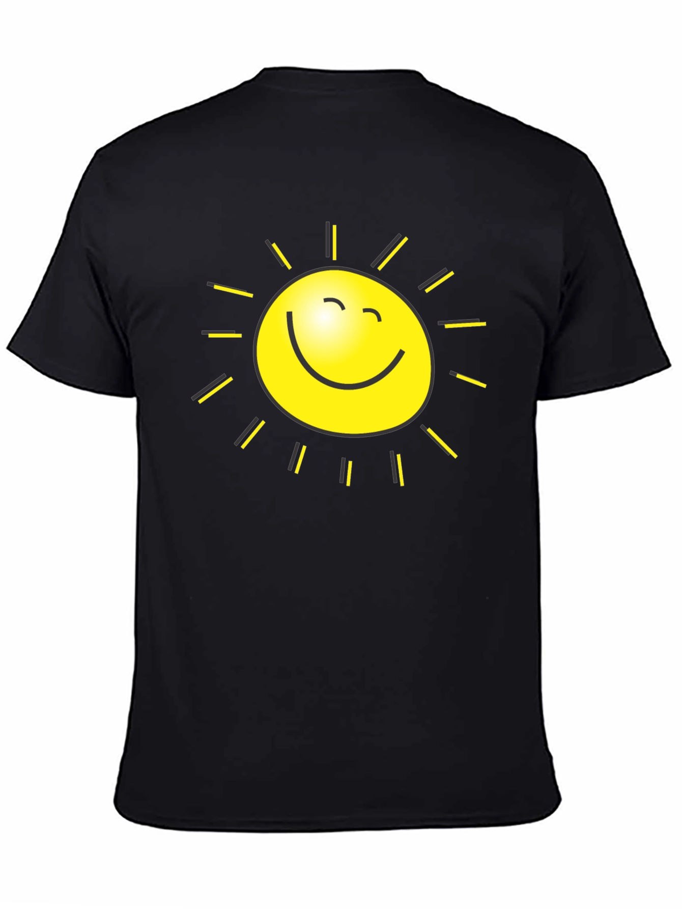 Happy Sun Graphic Tee - Black Cotton Blend