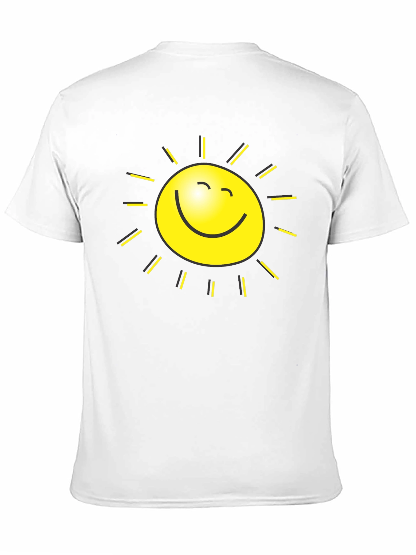 Happy Sun Graphic Tee - Black Cotton Blend