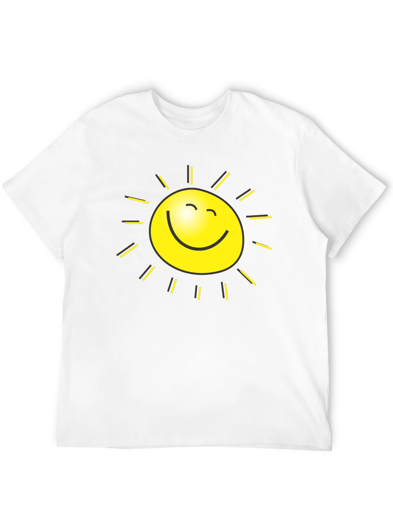 Happy Sun Graphic Tee - Black Cotton Blend