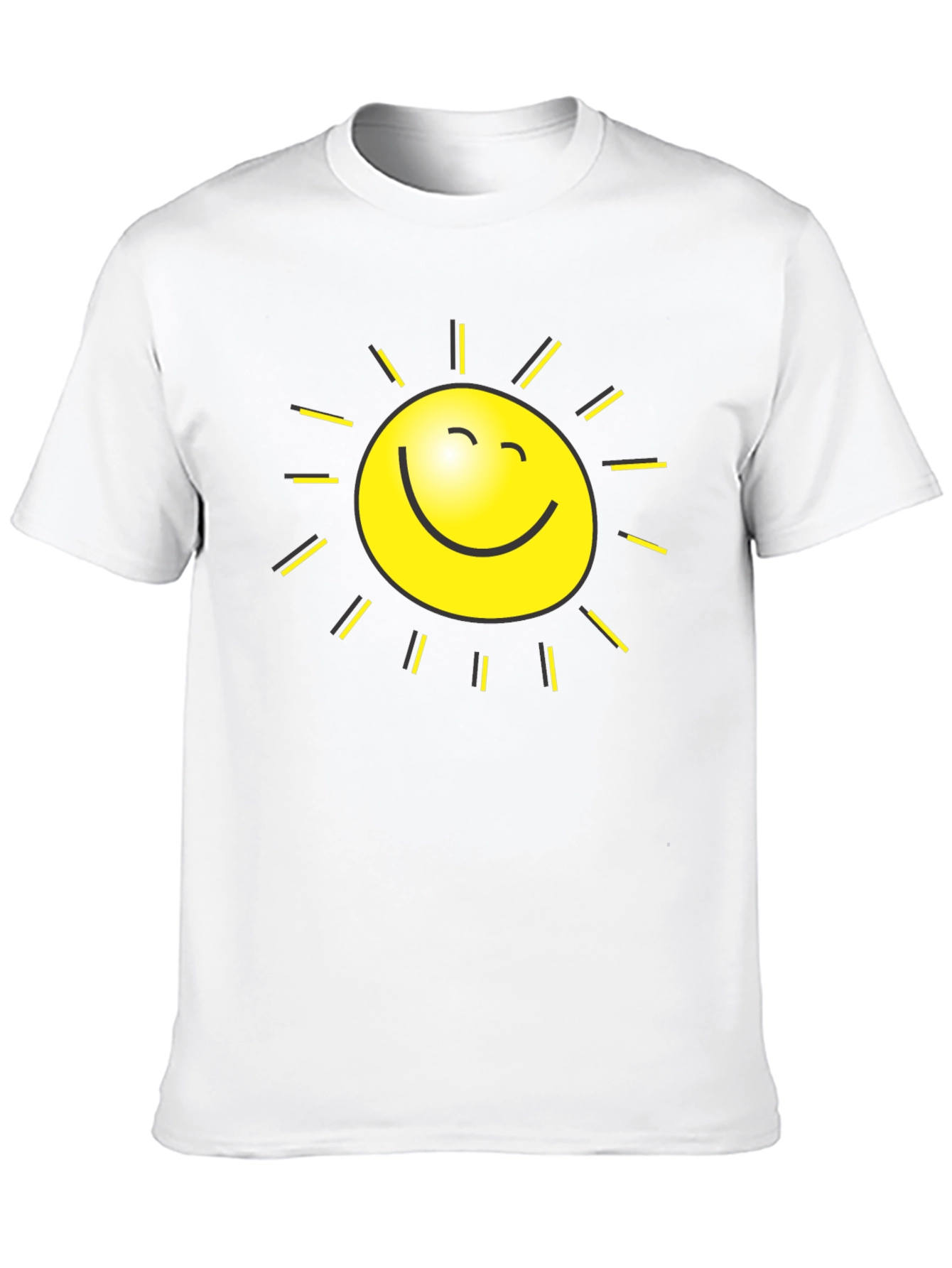 Happy Sun Graphic Tee - Black Cotton Blend