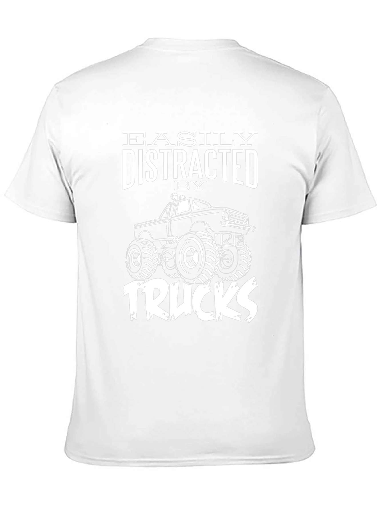 Easily Distracted by Trucks Black Graphic T-Shirt