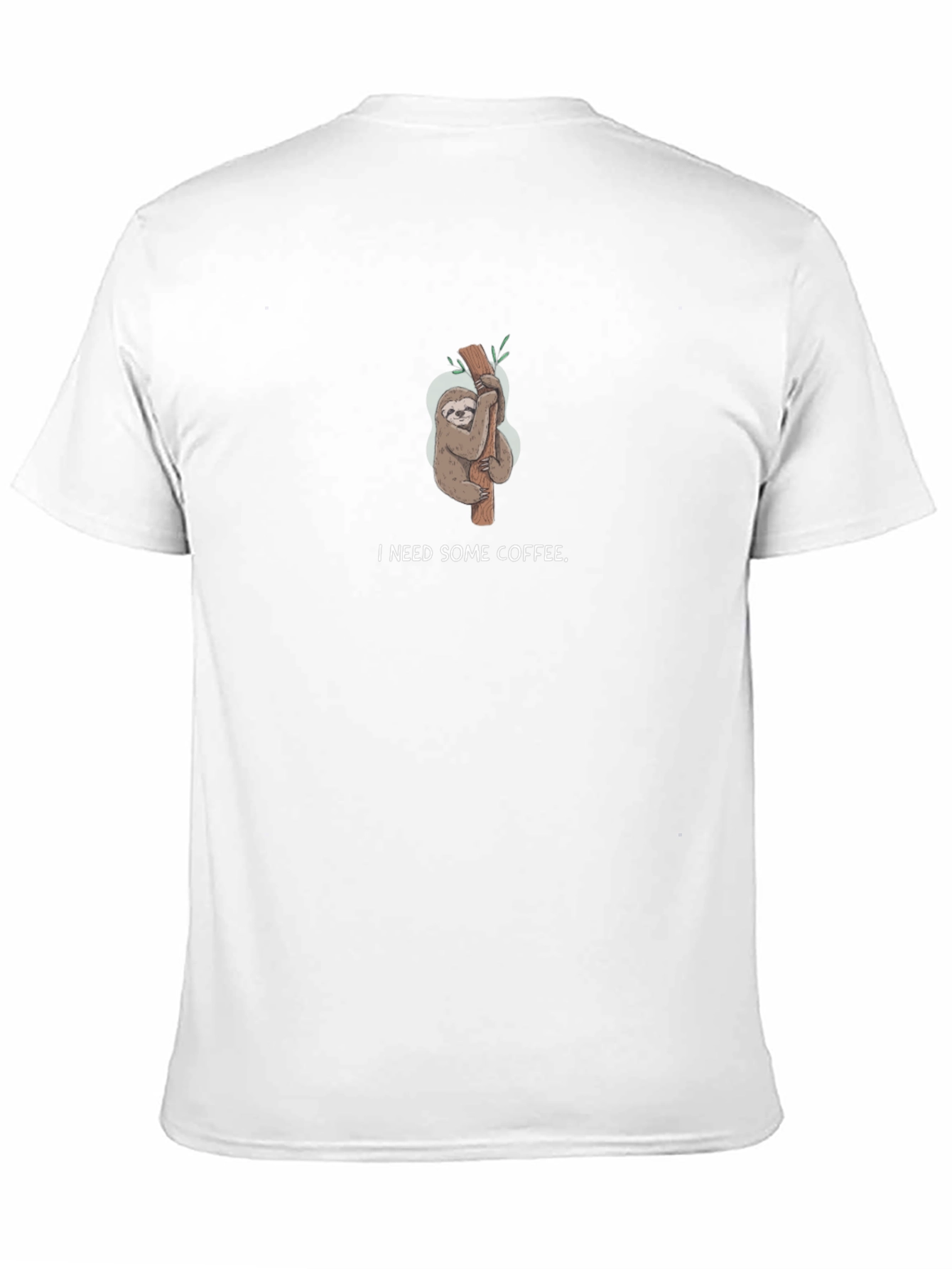 I Need Some Coffee Sloth Black T-Shirt