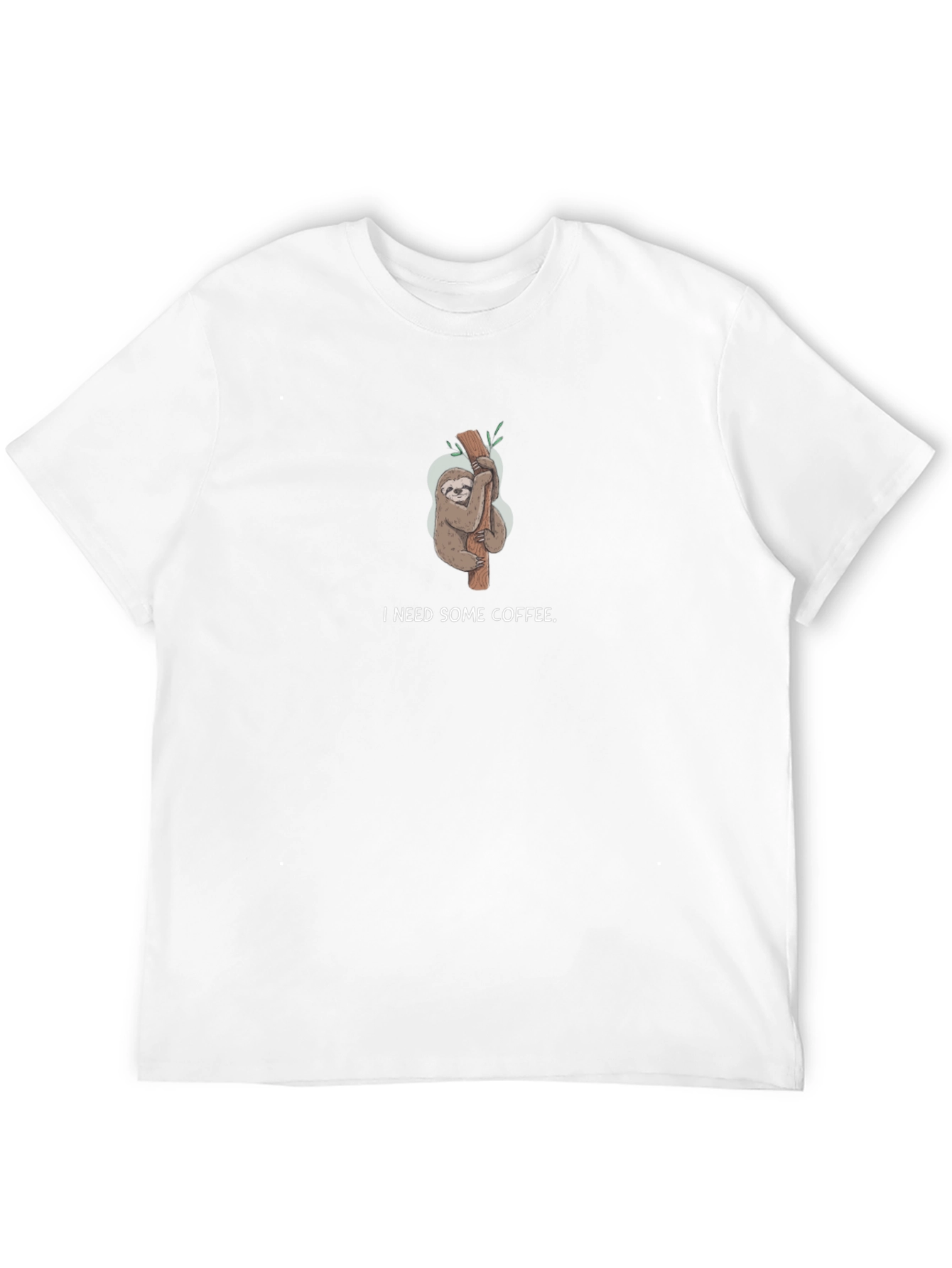 I Need Some Coffee Sloth Black T-Shirt