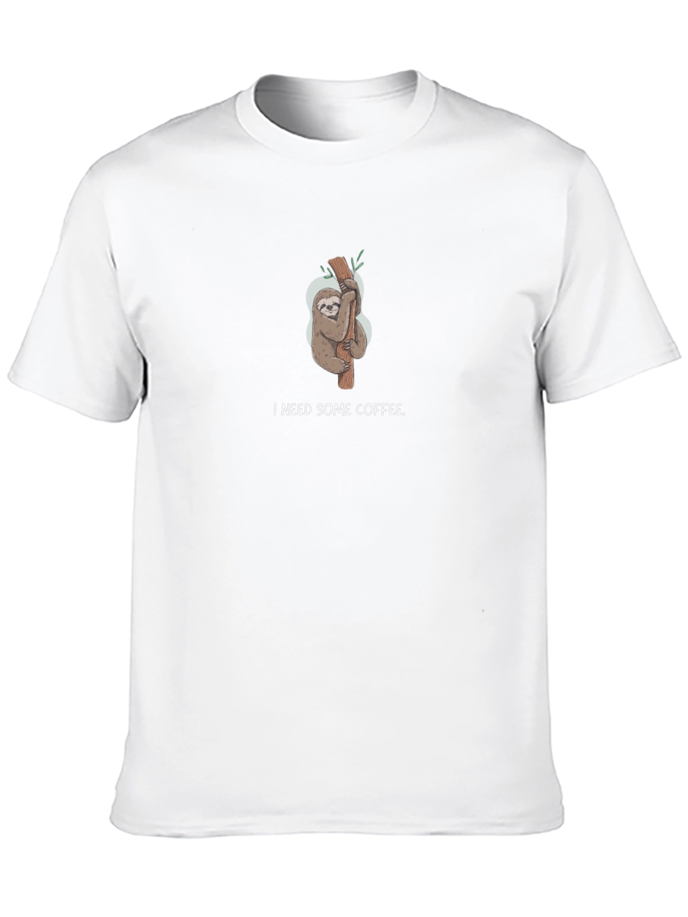 I Need Some Coffee Sloth Black T-Shirt