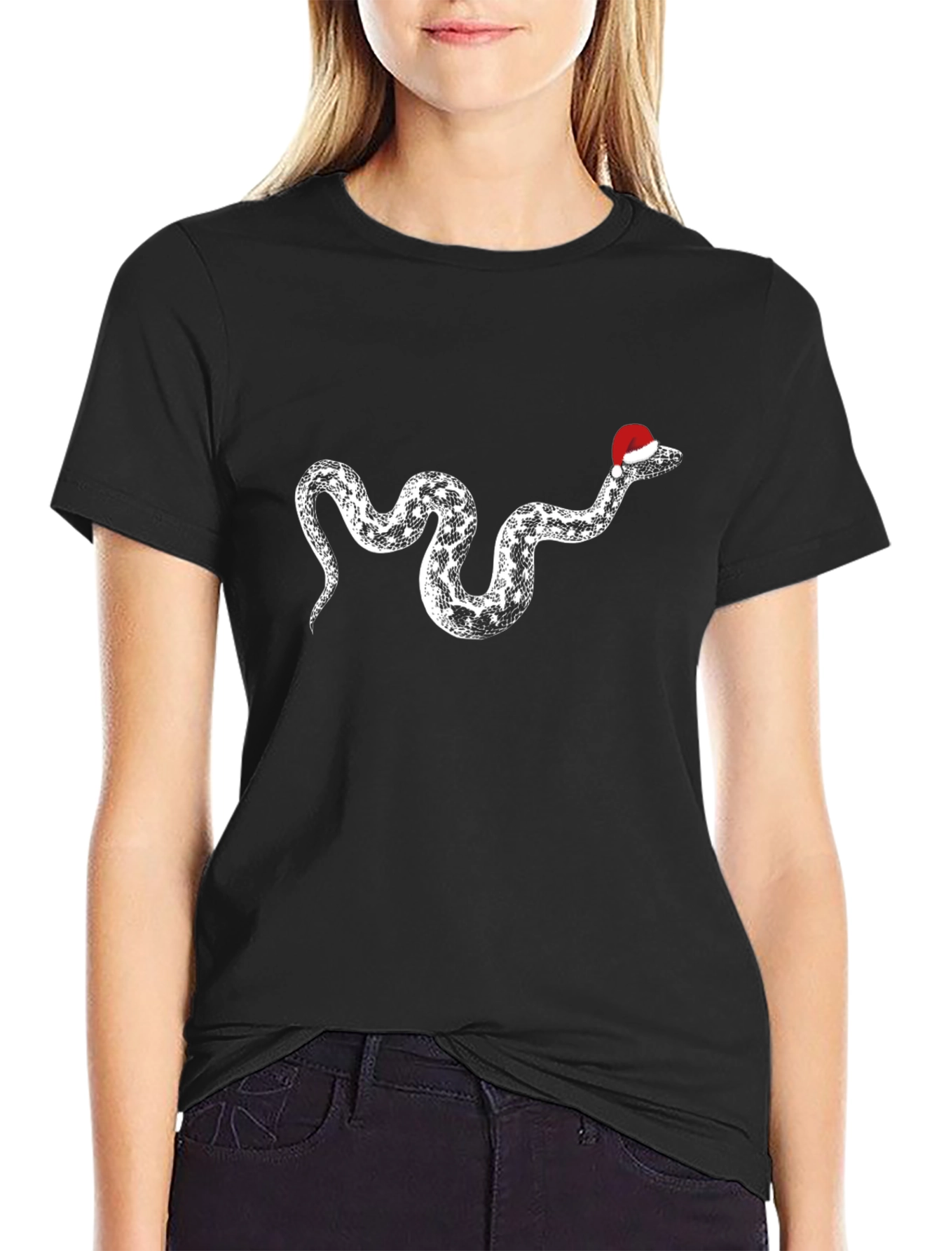 Festive Snake Tee - Holiday Humor Apparel