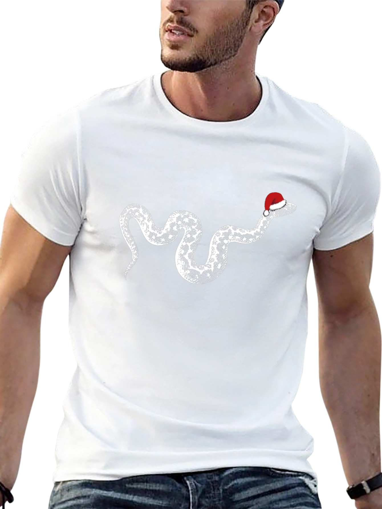 Festive Snake Tee - Holiday Humor Apparel