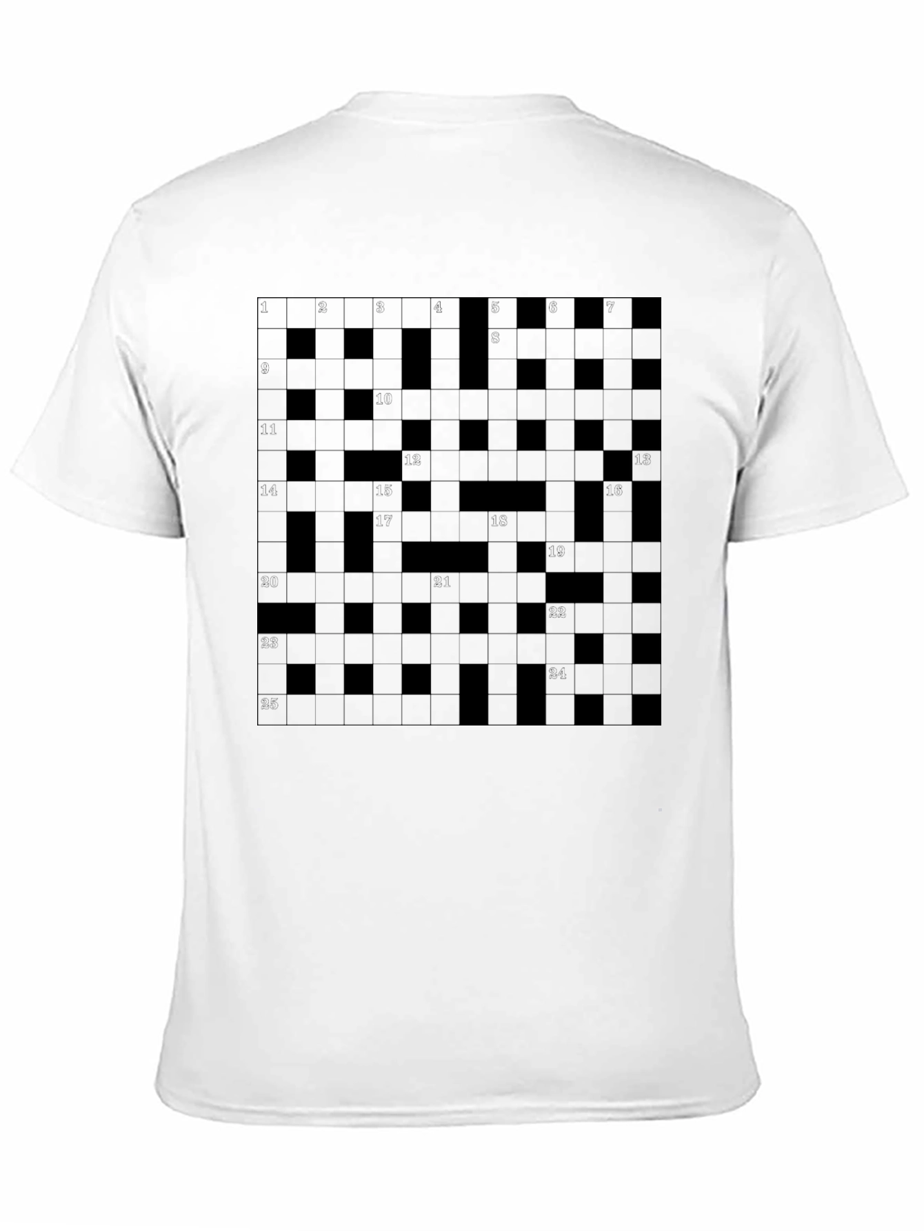 Crossword Puzzle Graphic T-Shirt - Casual Wear