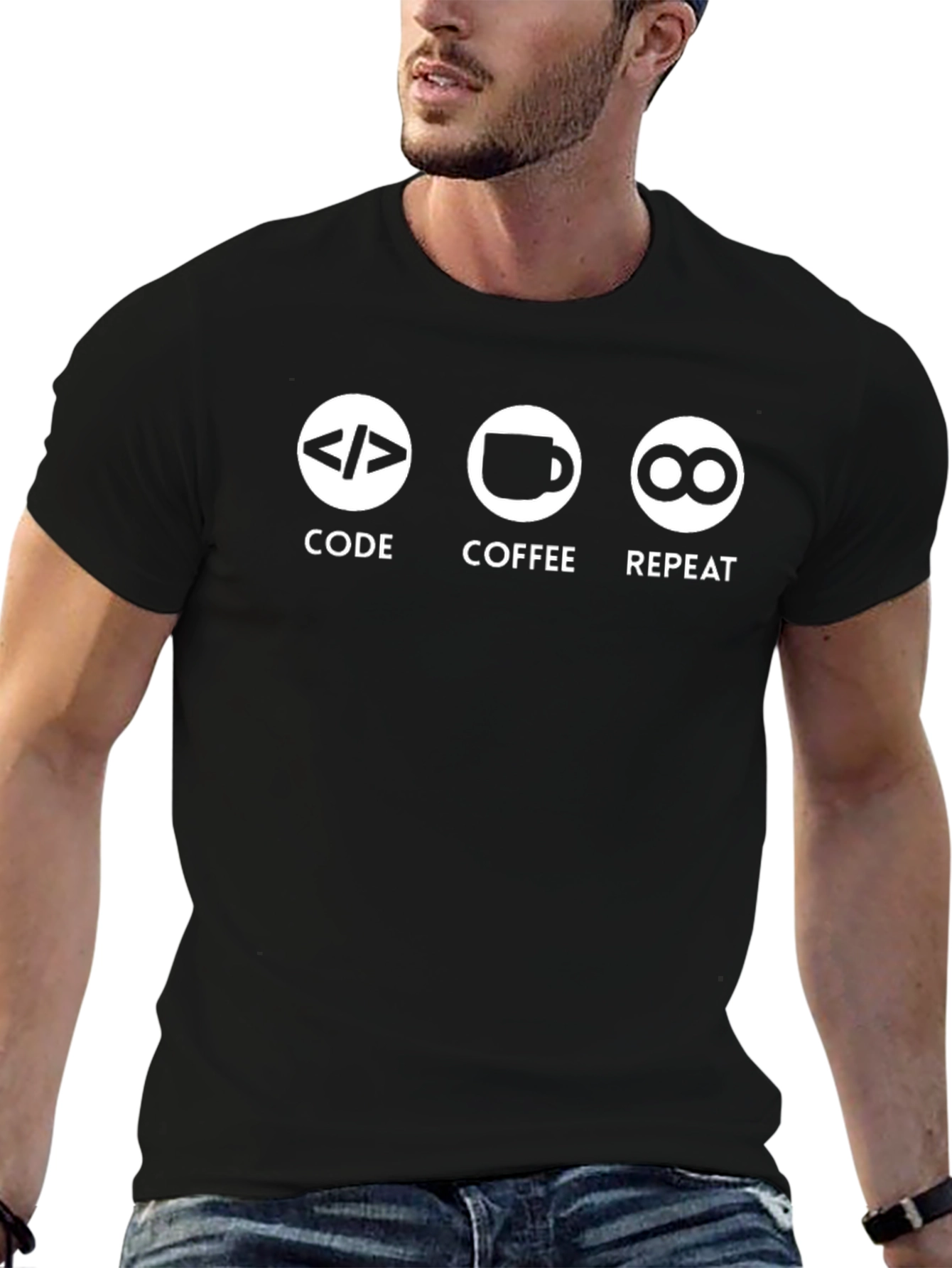 Code Coffee Repeat Programmer T-Shirt