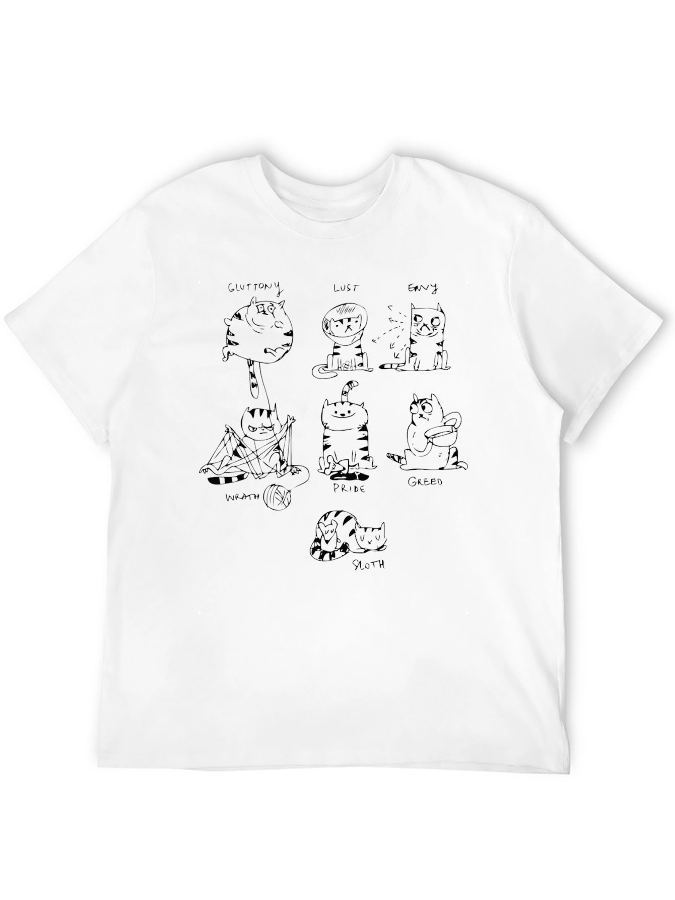 Seven Deadly Sins Cat Graphic Tee