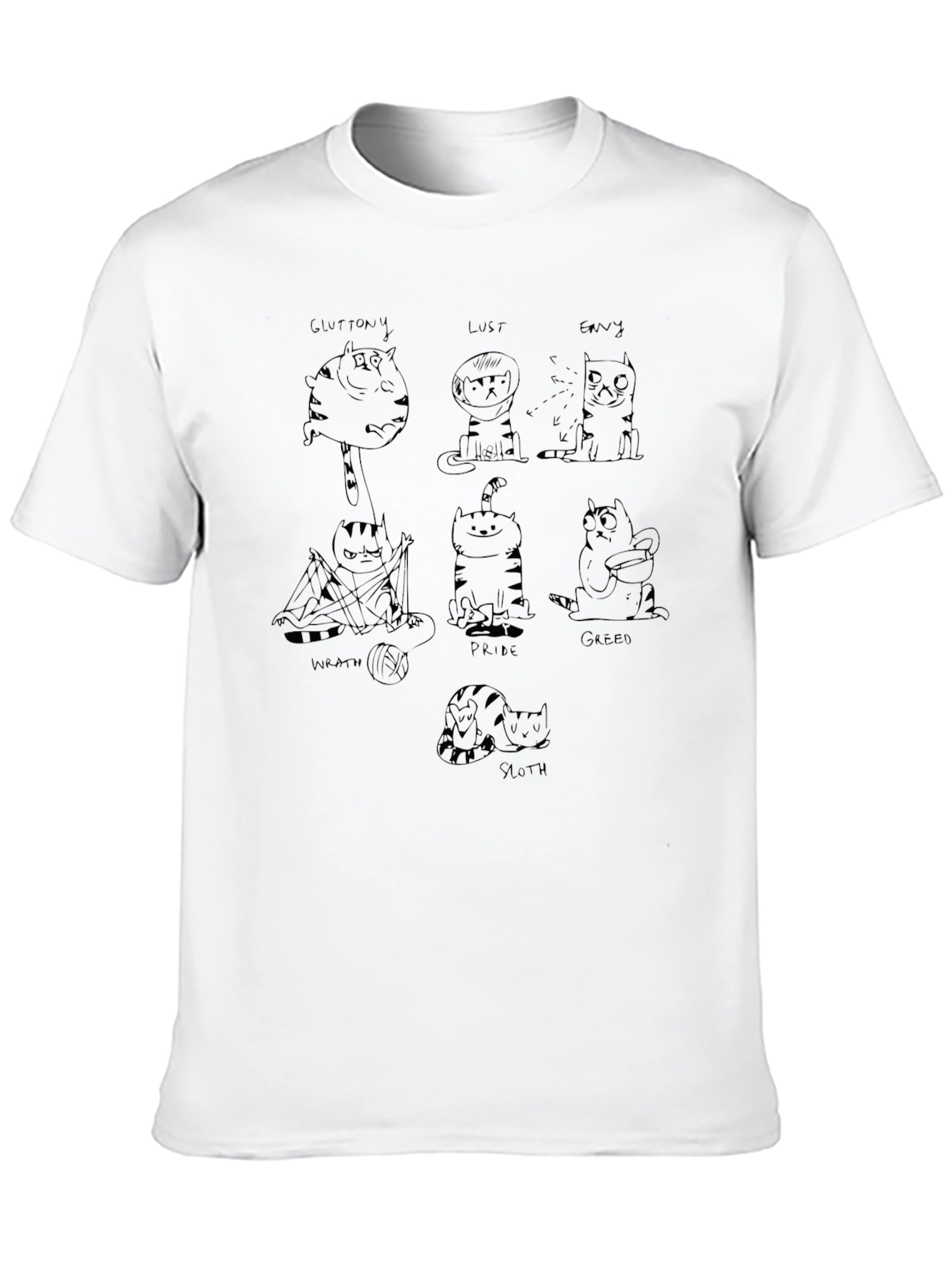 Seven Deadly Sins Cat Graphic Tee