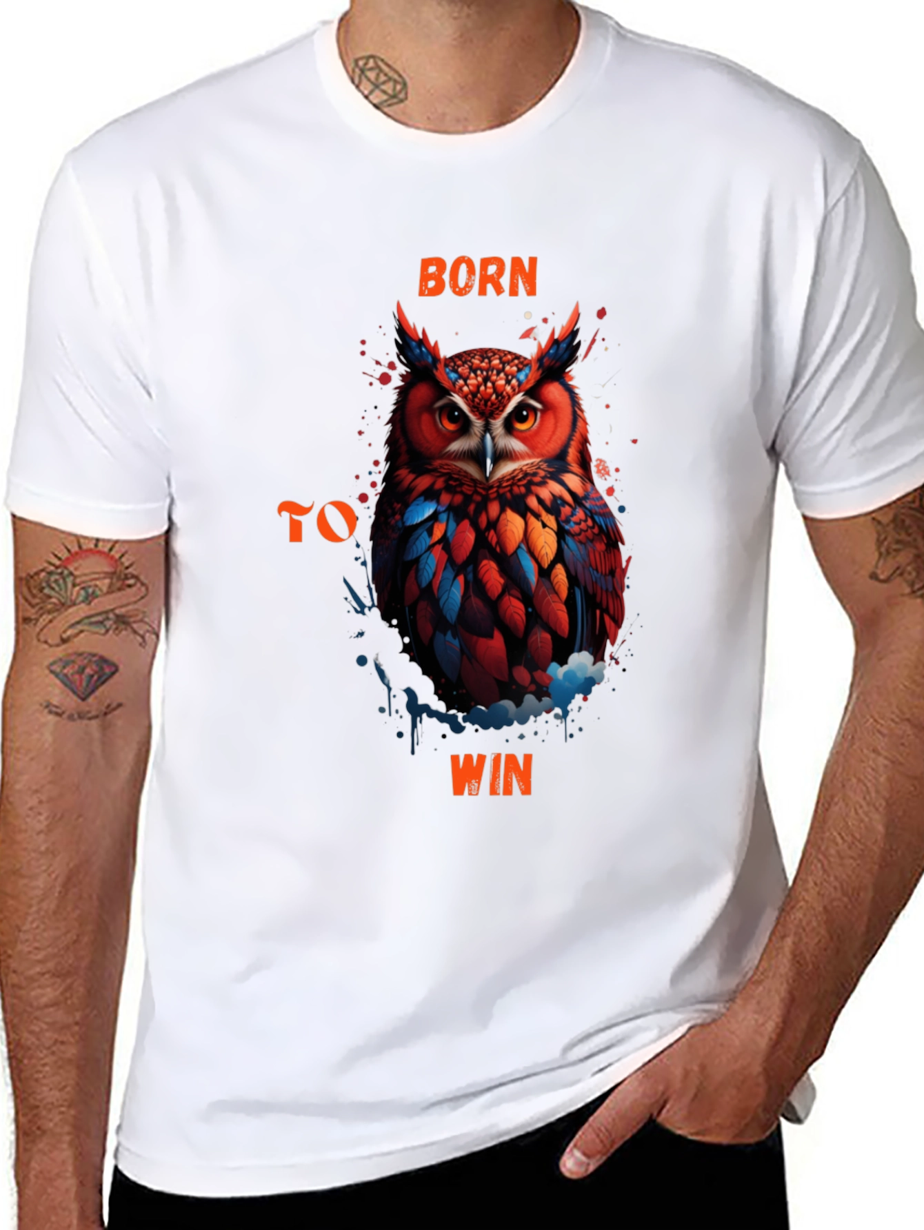 Born To Win Owl Graphic T-Shirt