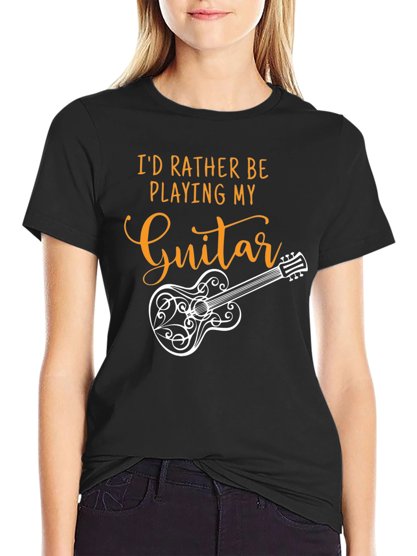 Guitar Player Black T-Shirt