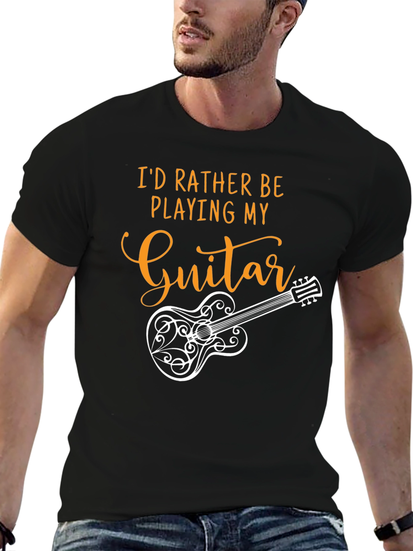 Guitar Player Black T-Shirt