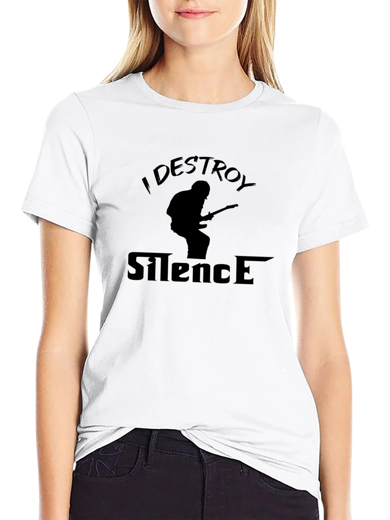 I Destroy Silence Black Graphic Tee